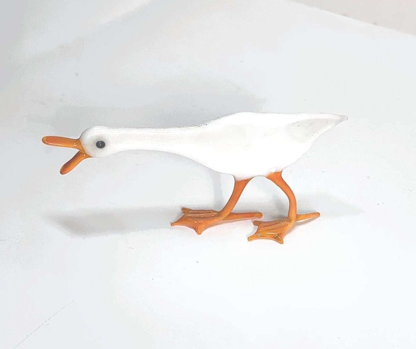 Vintage Miniature Fused Glass Duck Figurine