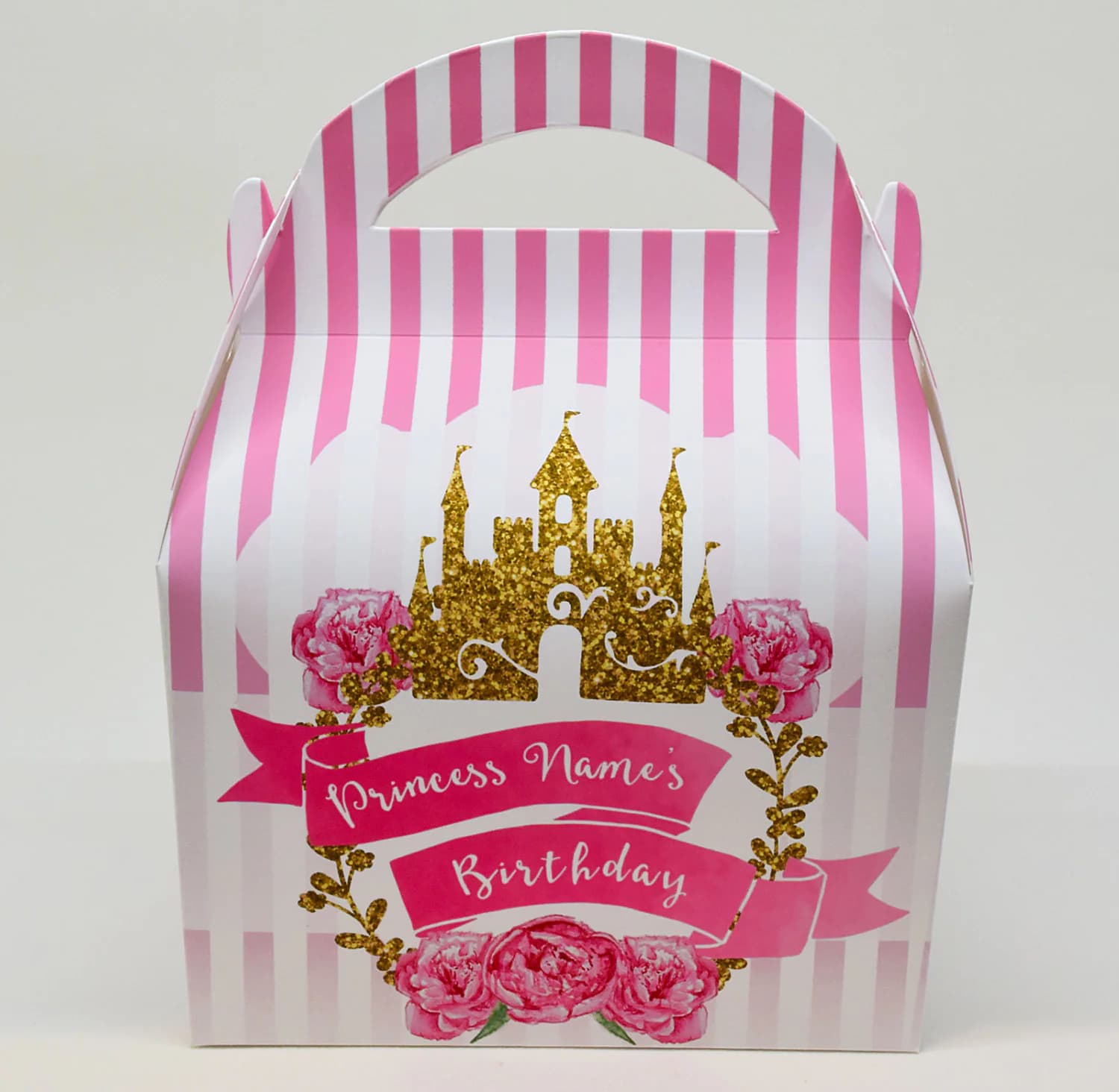 Princess Glitter Personalised Children’s Party Box Gift Bag Favour