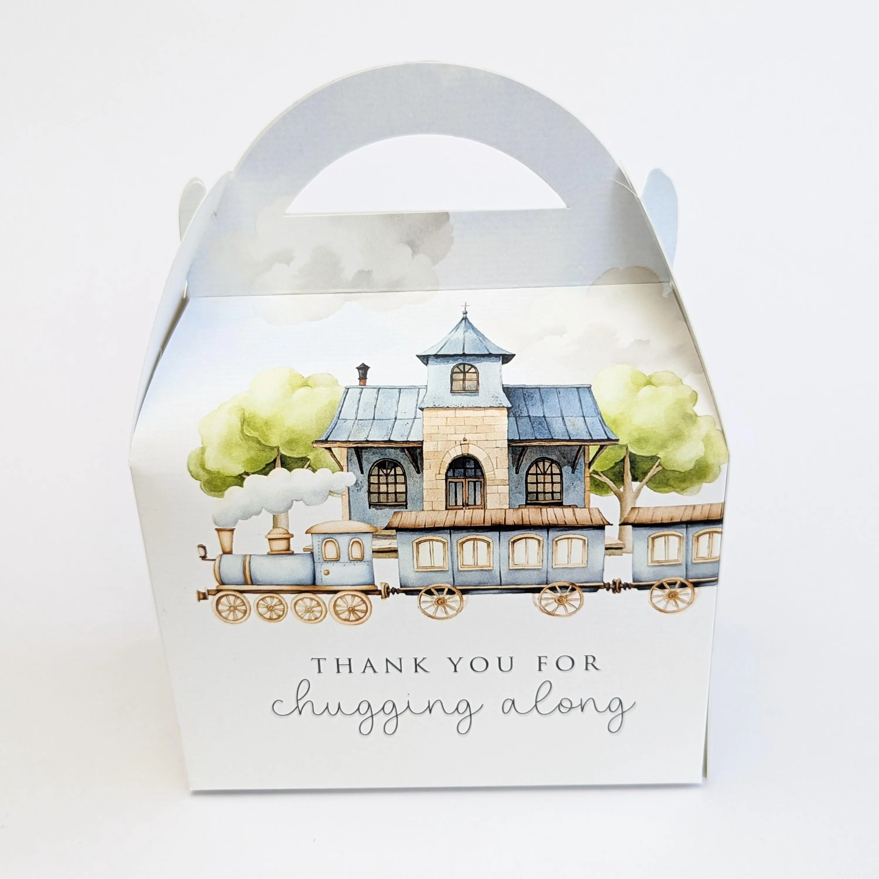 STEAM TRAINS Train Transport Personalised Children’s Party Box Gift Bag Favour - image 4