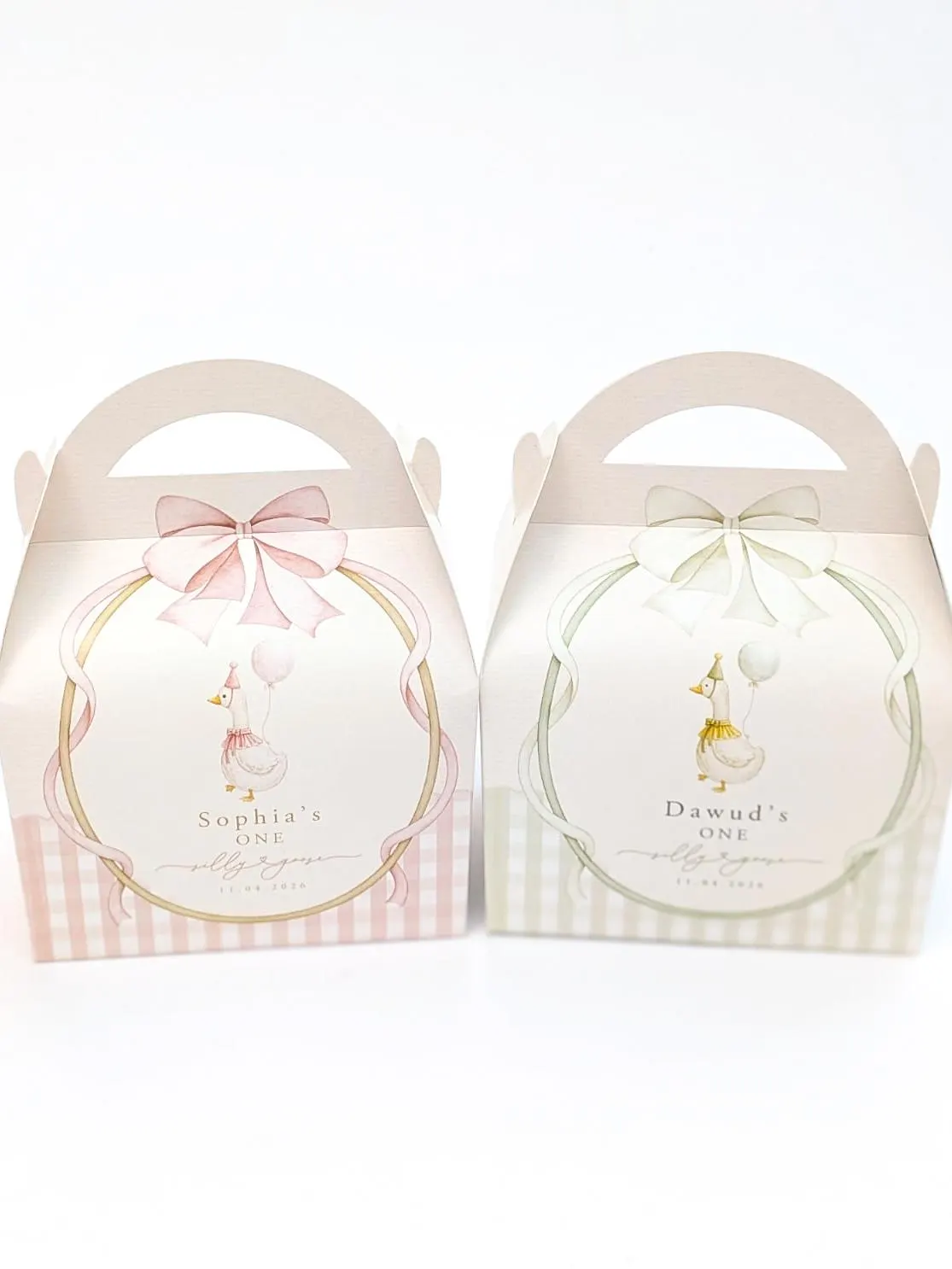 SILLY GOOSE Personalised children's birthday party boxes, Goosey Treat Loot Bags