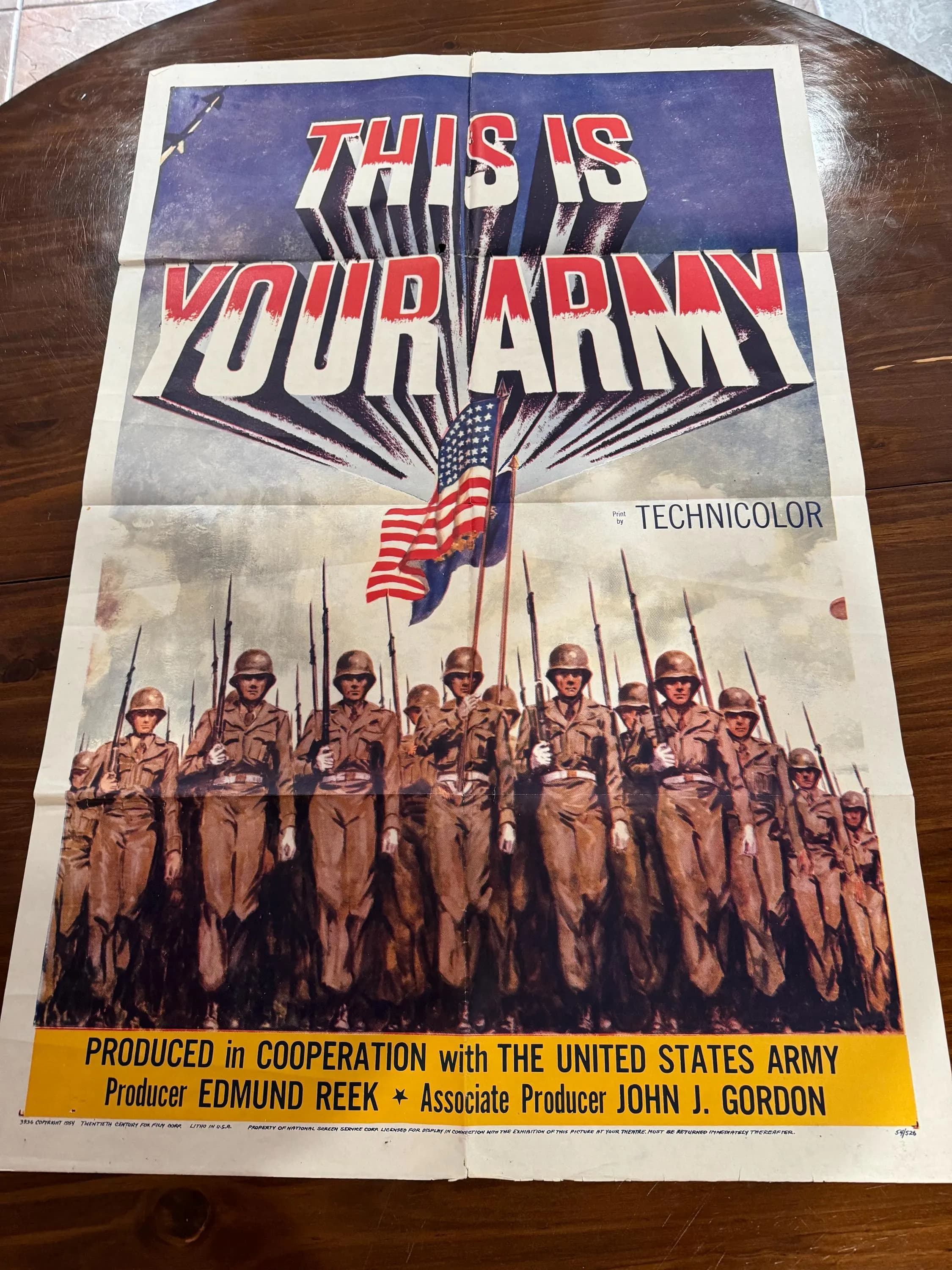 This is Your Army 1954 original movie poster 27x41