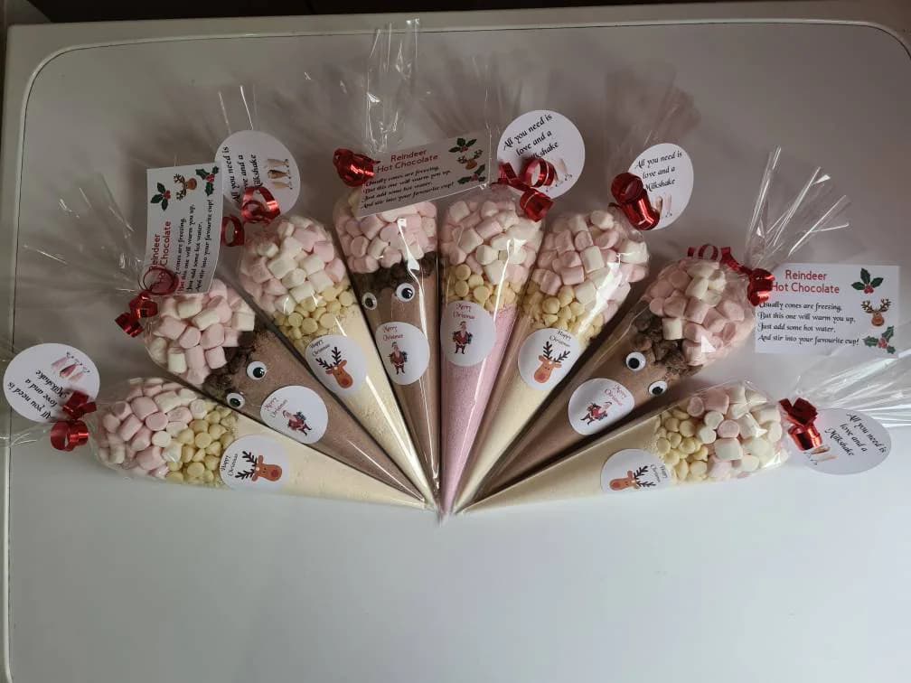 Hot Chocolate or Milkshake Cone with Christmas Sticker