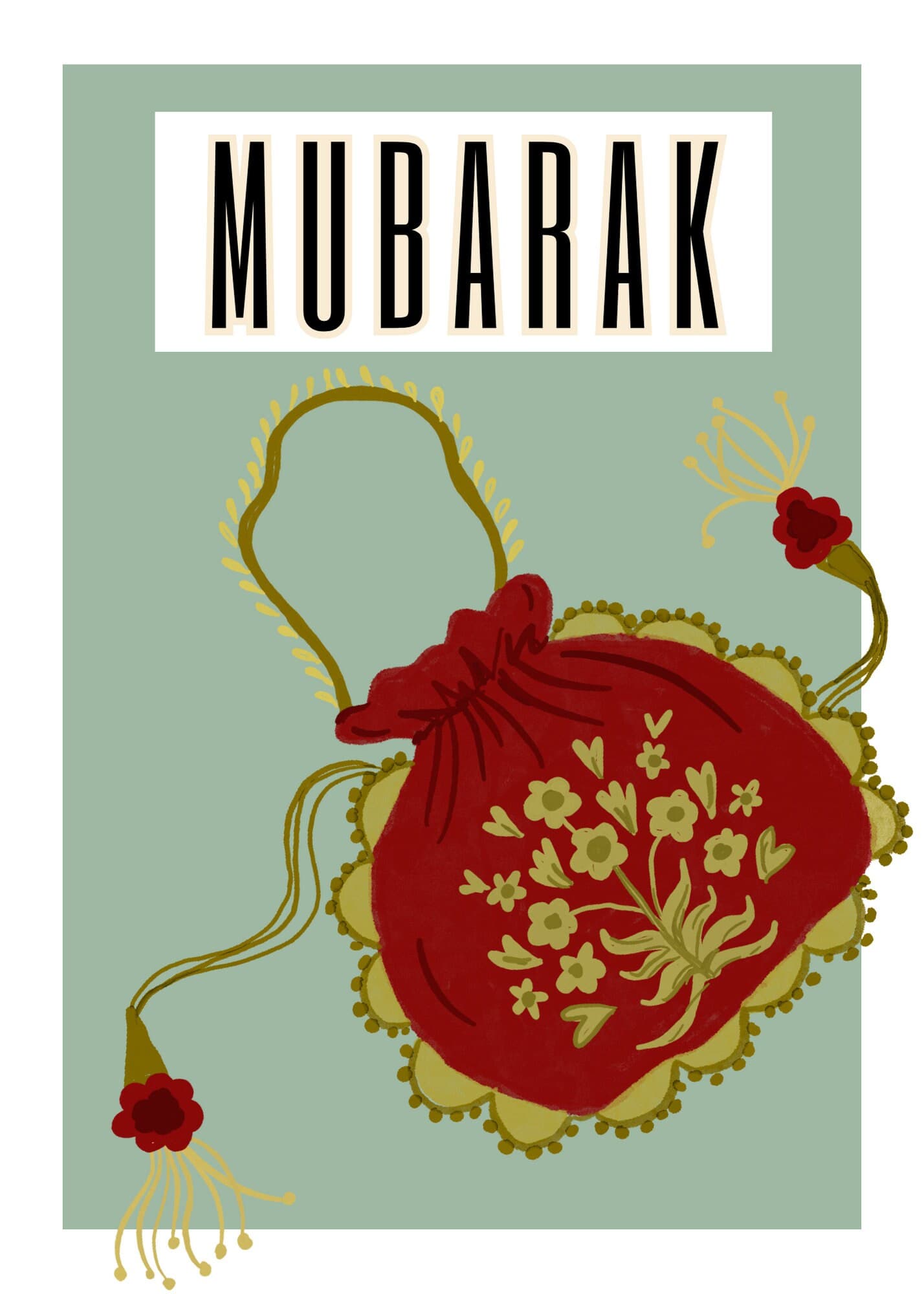 Mubarak Celebration Card: Colorful South Asian Wedding, Nikkah, Sangeet - image 4