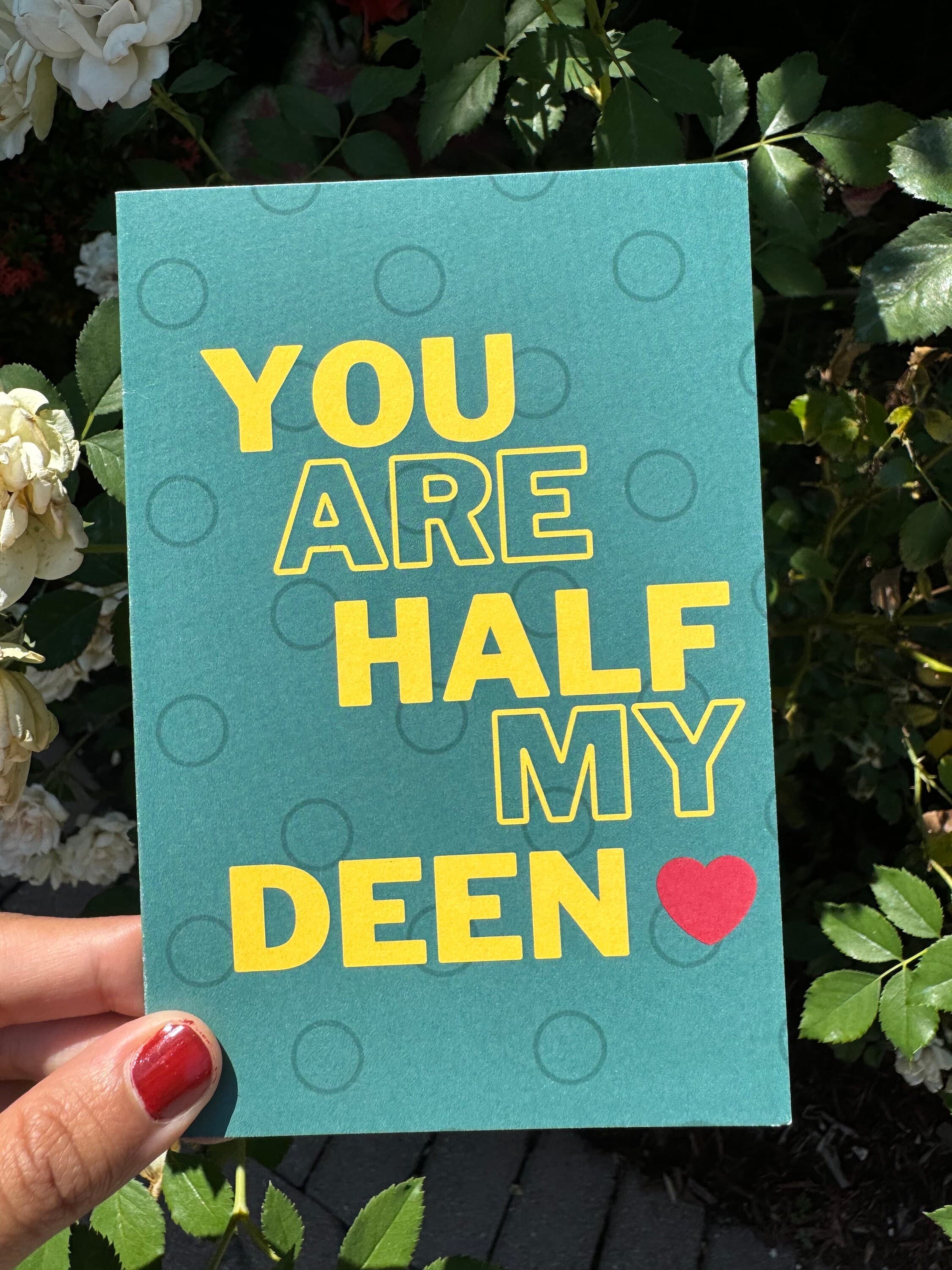You Are Half My Deen | Muslim Islamic Soulmate Card - image 2