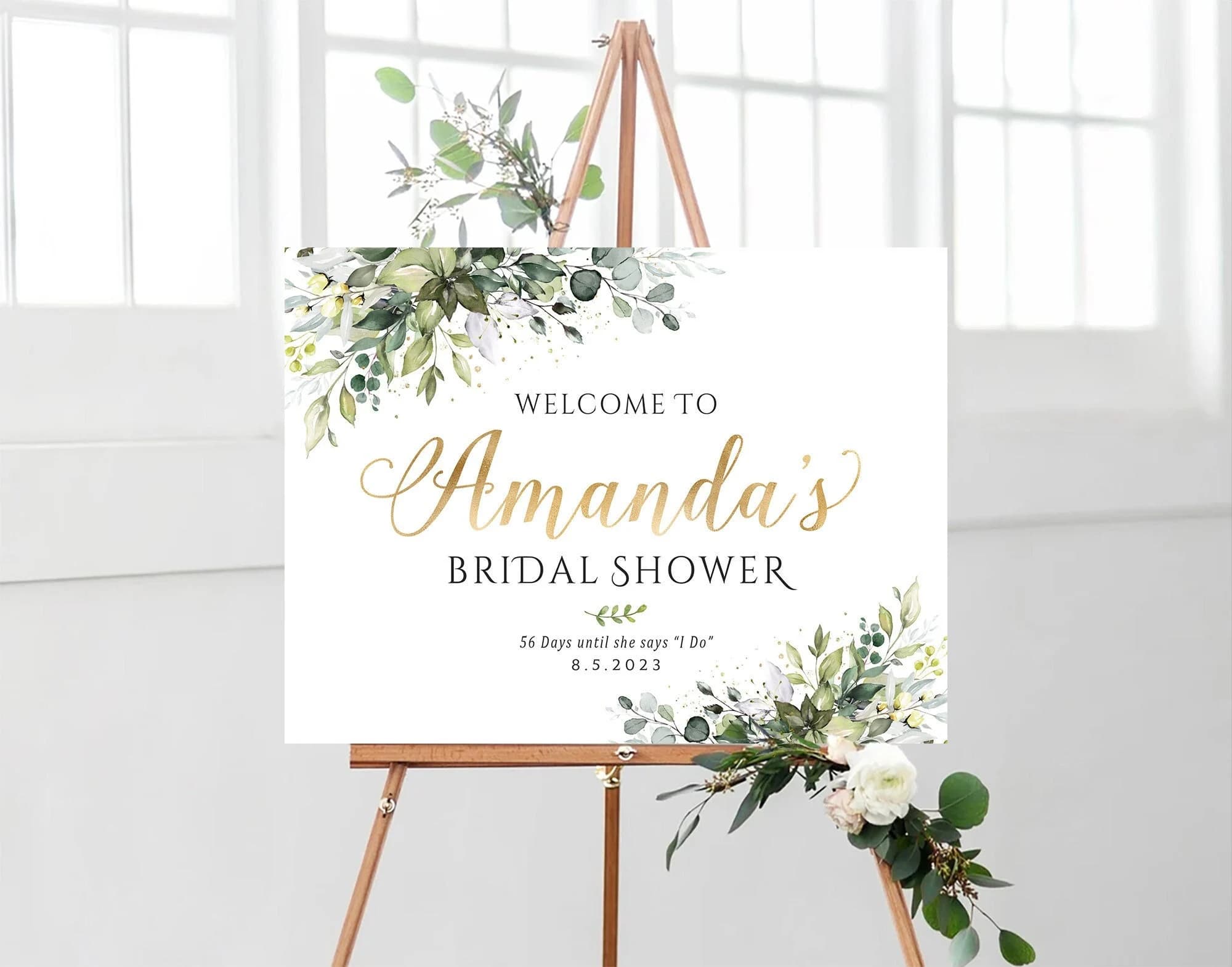 Bridal Shower Welcome Sign, Bridal Shower Sign, Greenery Bridal Shower, Bridal Shower Decorations, Bridal Brunch Sign, Bridal Tea Sign, Sign