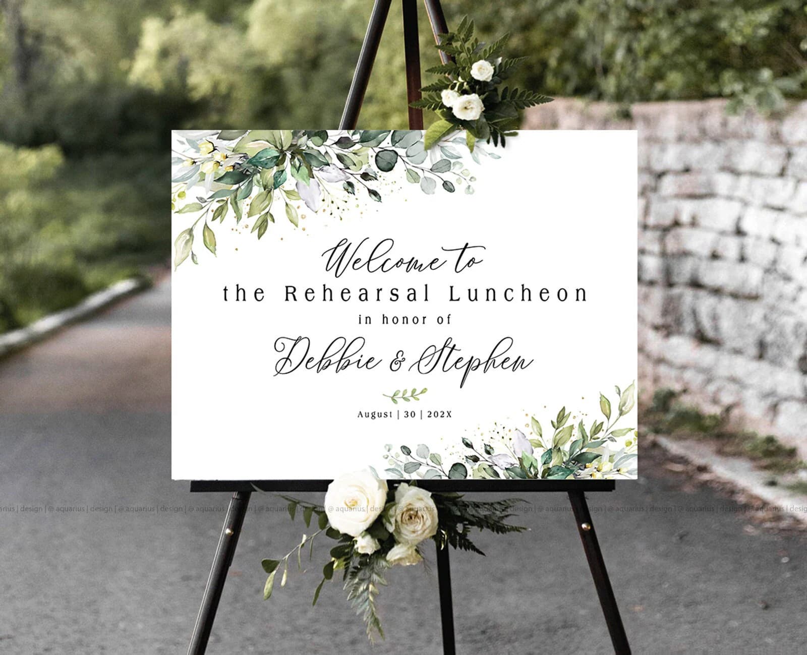 Rehearsal Dinner Sign, Rehearsal Luncheon Sign, Rehearsal Luncheon Decor, Rehearsal Dinner Welcome Sign, Greenery Eucalyptus Decor - image 4