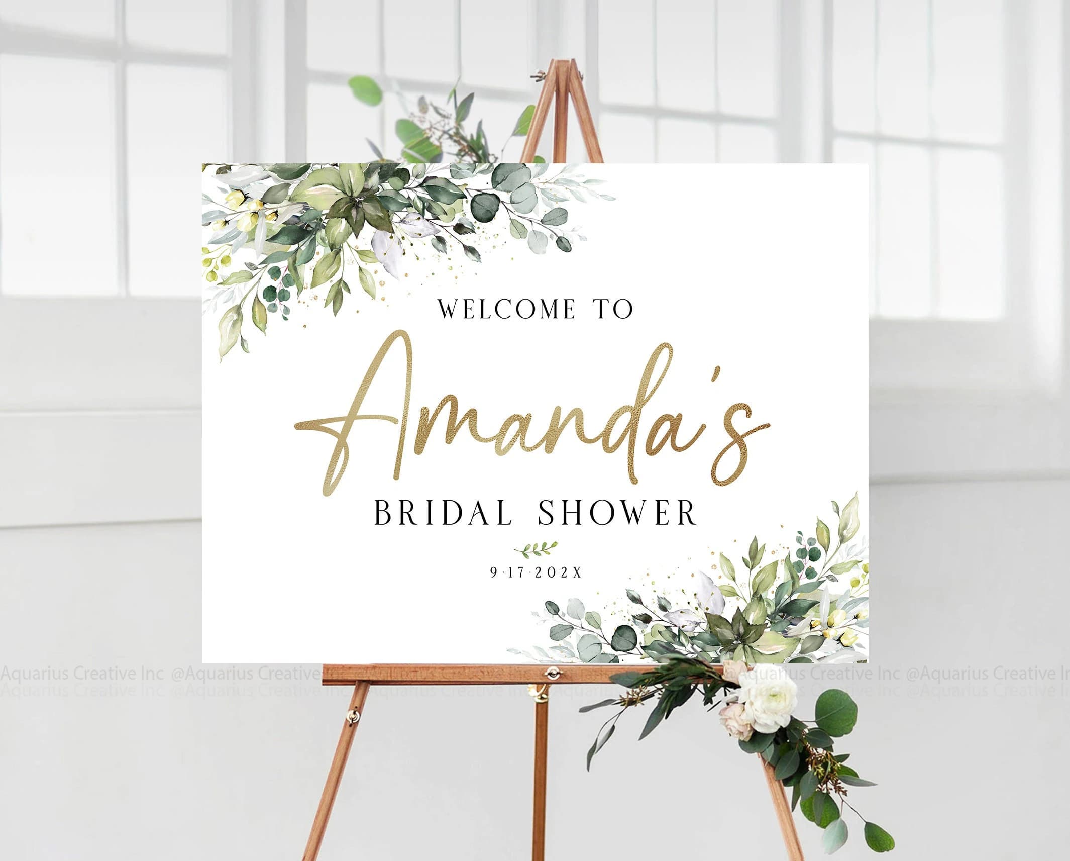 Bridal Shower Welcome Sign, Bridal Shower Sign, Greenery Bridal Shower, Bridal Shower Decorations, Bridal Brunch Sign, Bridal Tea Sign, Sign - image 4