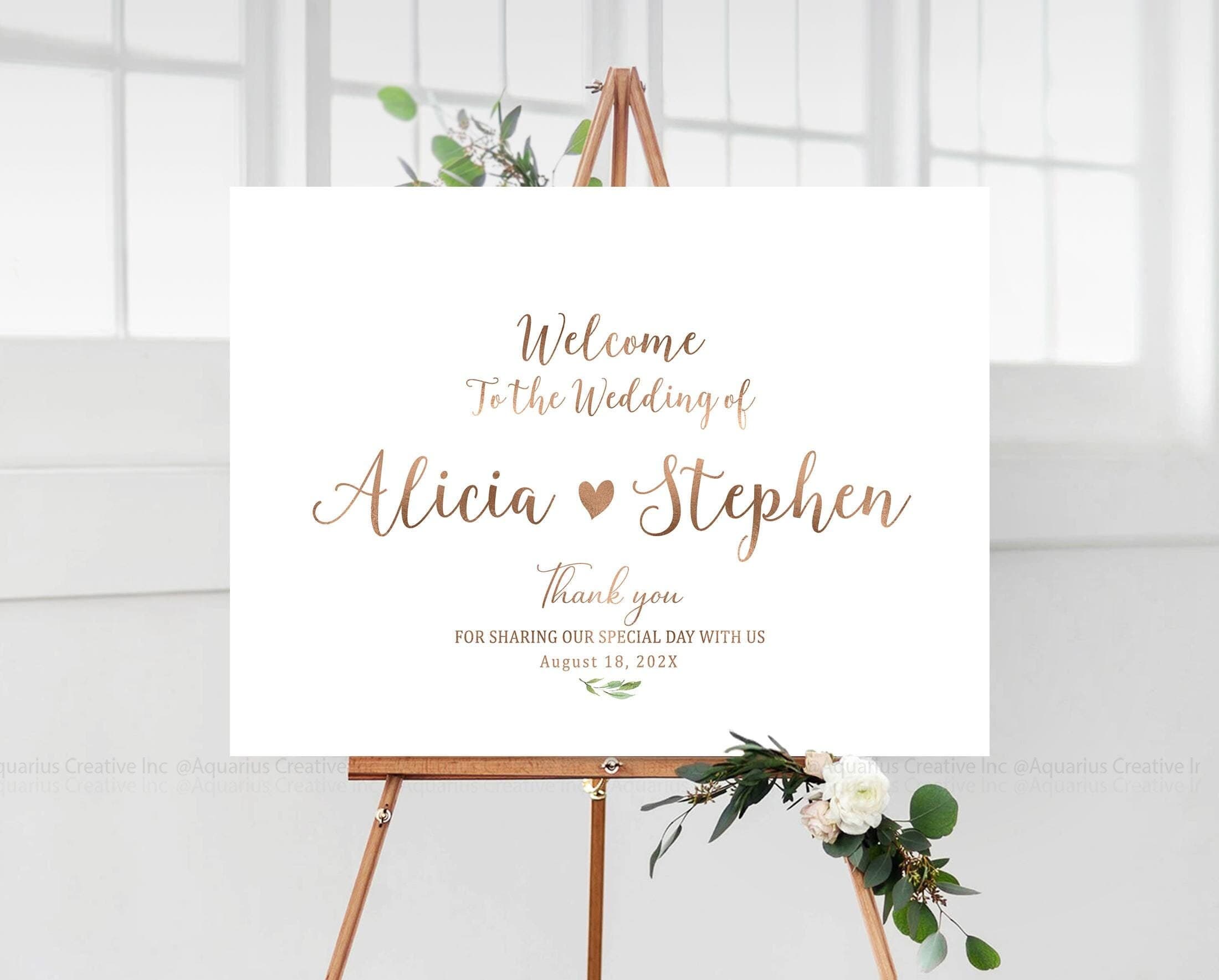 Wedding Welcome Sign, Wedding Invitations, Wedding signs, Rose gold Wedding Sign, Venue Entrance Sign, Wedding decorations, Wedding decor - image 3