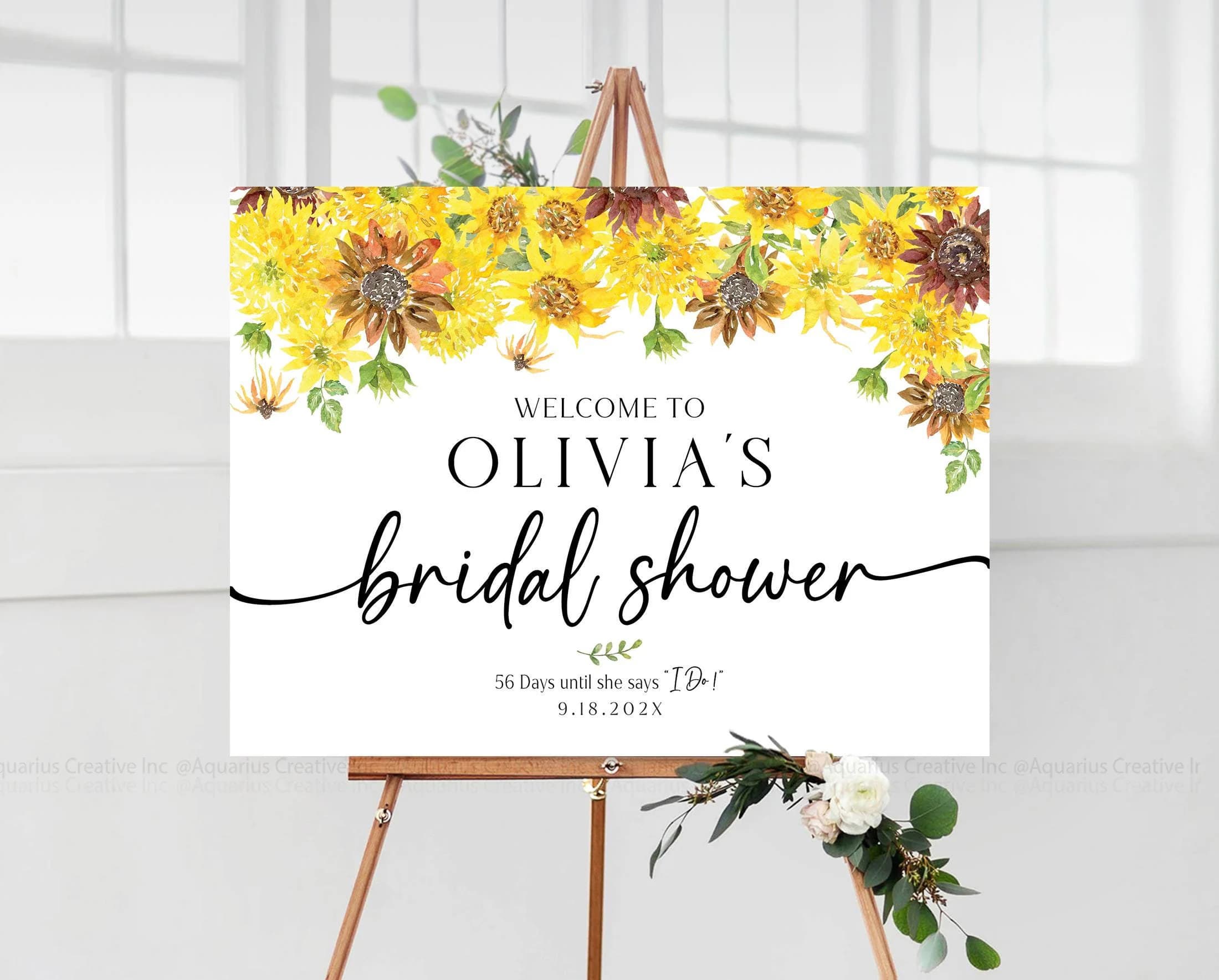 Sunflowers Bridal Shower Sign, Welcome sign, Bridal Shower sign, Shower sign, Bridal Shower Welcome Sign, Shower decorations, Sunflowers