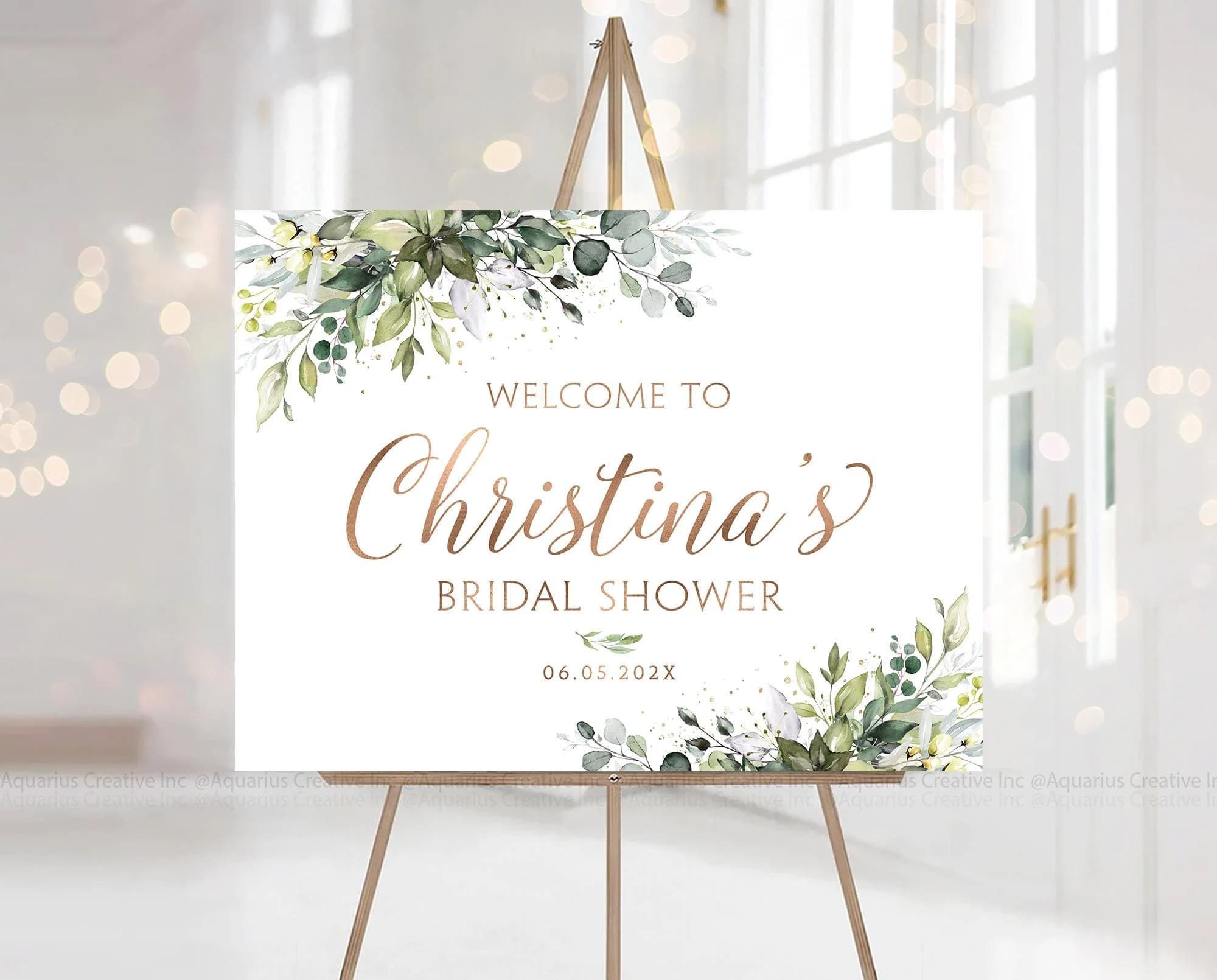 Greenery Bridal Shower Sign, Bridal Shower sign, Bridal Shower Welcome sign, Greenery Bridal Shower decorations, Bridal Shower invitation