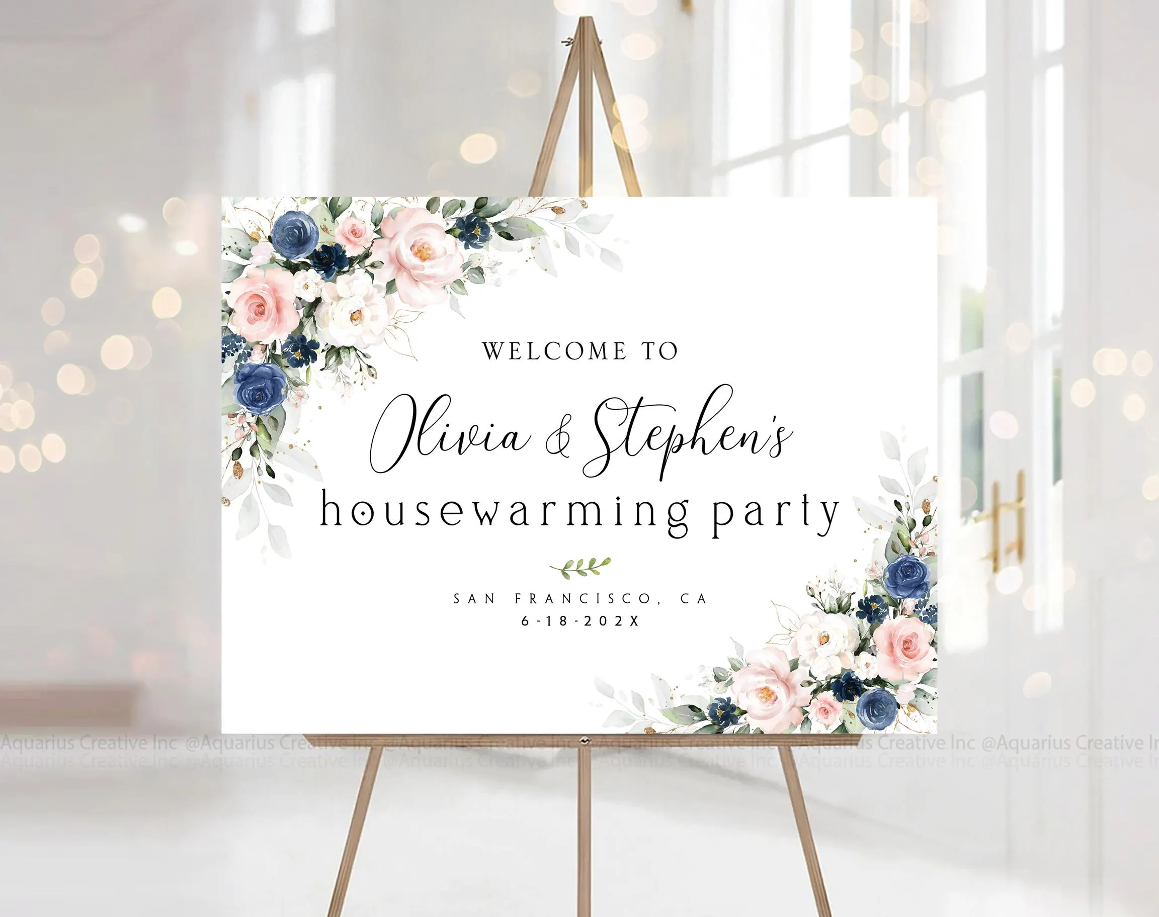 Housewarming Welcome Sign, Housewarming Party Sign, Housewarming Party Decor, Housewarming Invitation, Housewarming decorations, Navy Blue - image 3