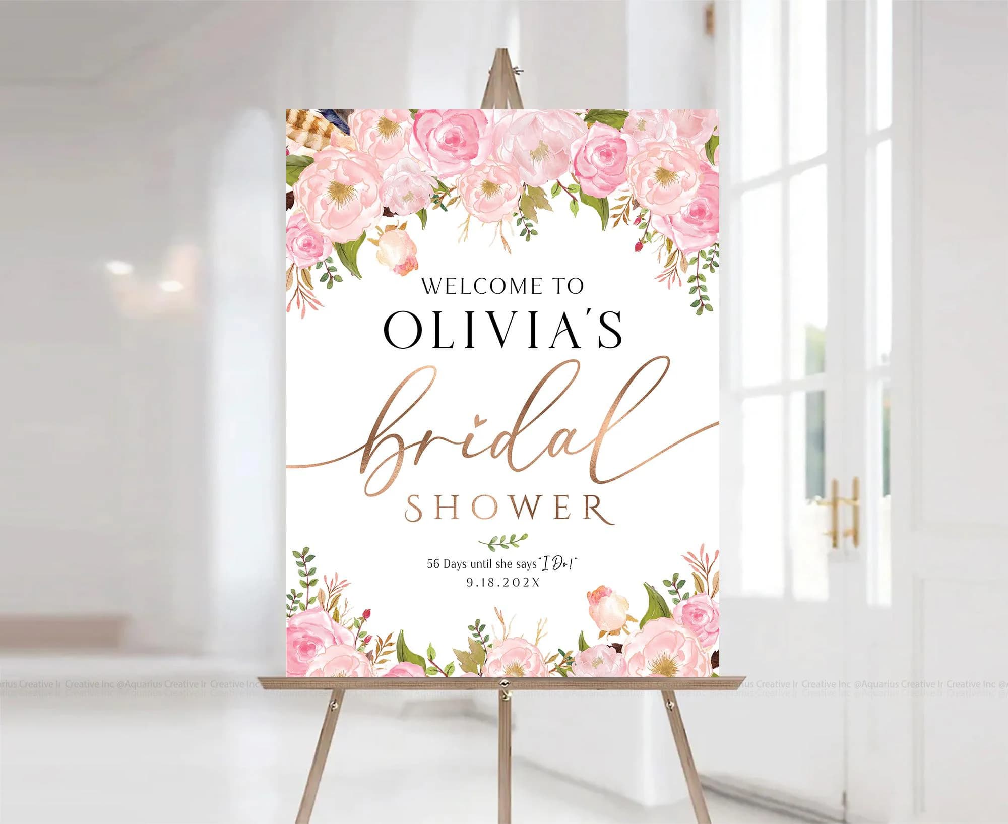 Bridal Shower sign, Bridal Shower Decorations, Shower Welcome Sign, Bridal shower Invitation, Bridal shower Poster, Bridal shower Banner