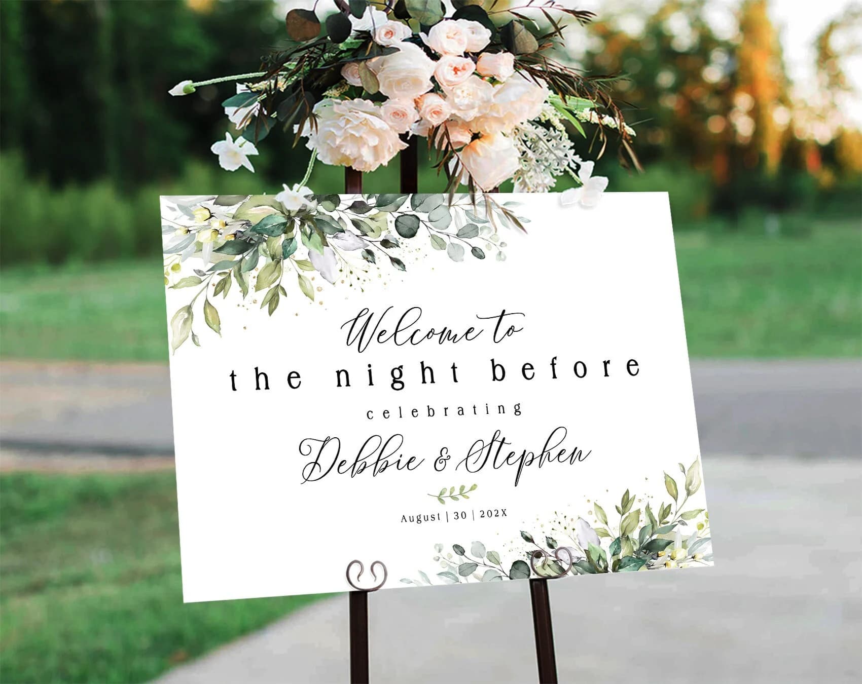 Rehearsal Dinner Sign, Rehearsal Luncheon Sign, Rehearsal Luncheon Decor, Rehearsal Dinner Welcome Sign, Greenery Eucalyptus Decor - image 5