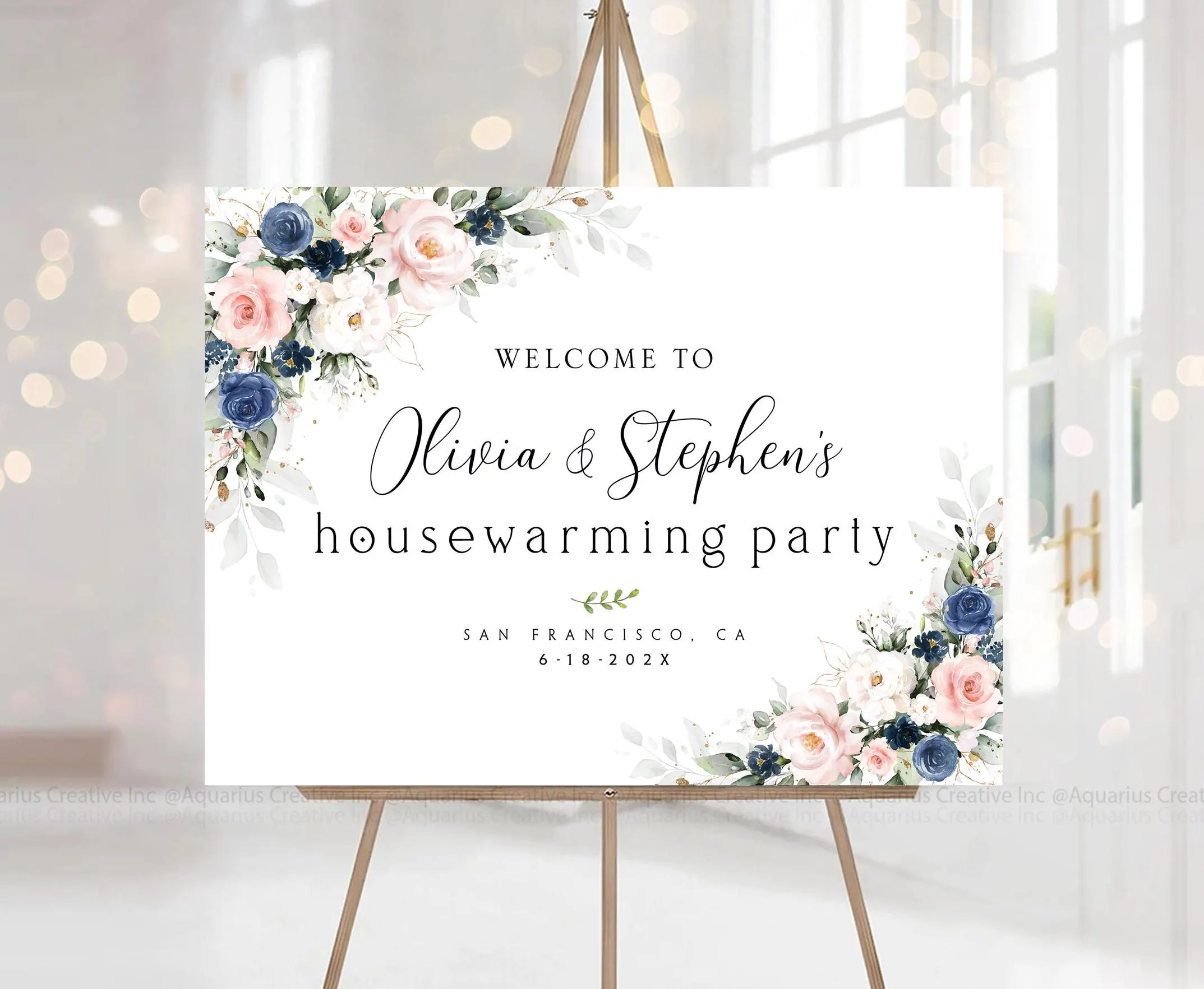 Housewarming Welcome Sign, Housewarming Party Sign, Housewarming Party Decor, Housewarming Invitation, Housewarming decorations, Navy Blue