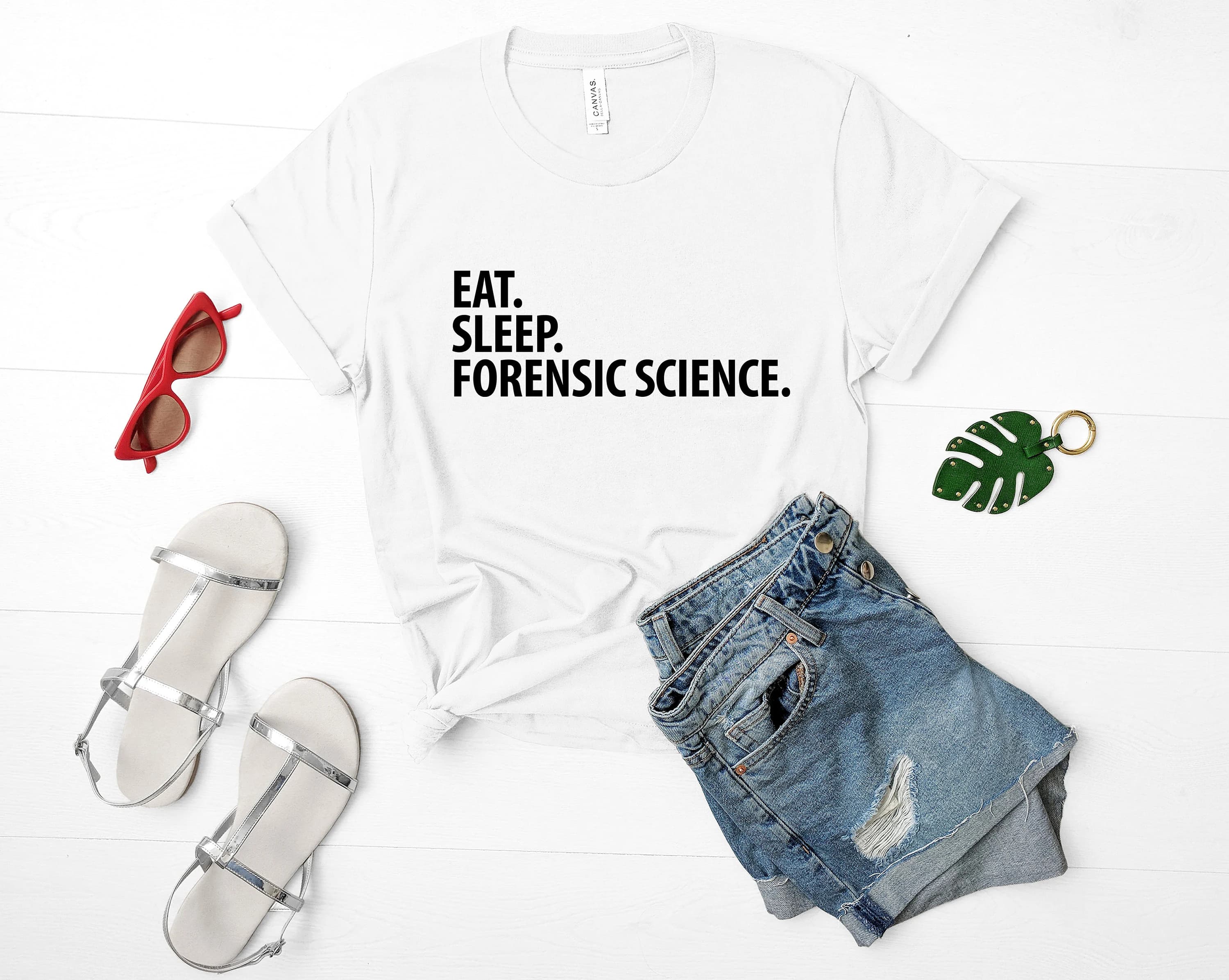 Eat Sleep Forensic Science T-Shirt: Soft Cotton Blend Tee - image 4