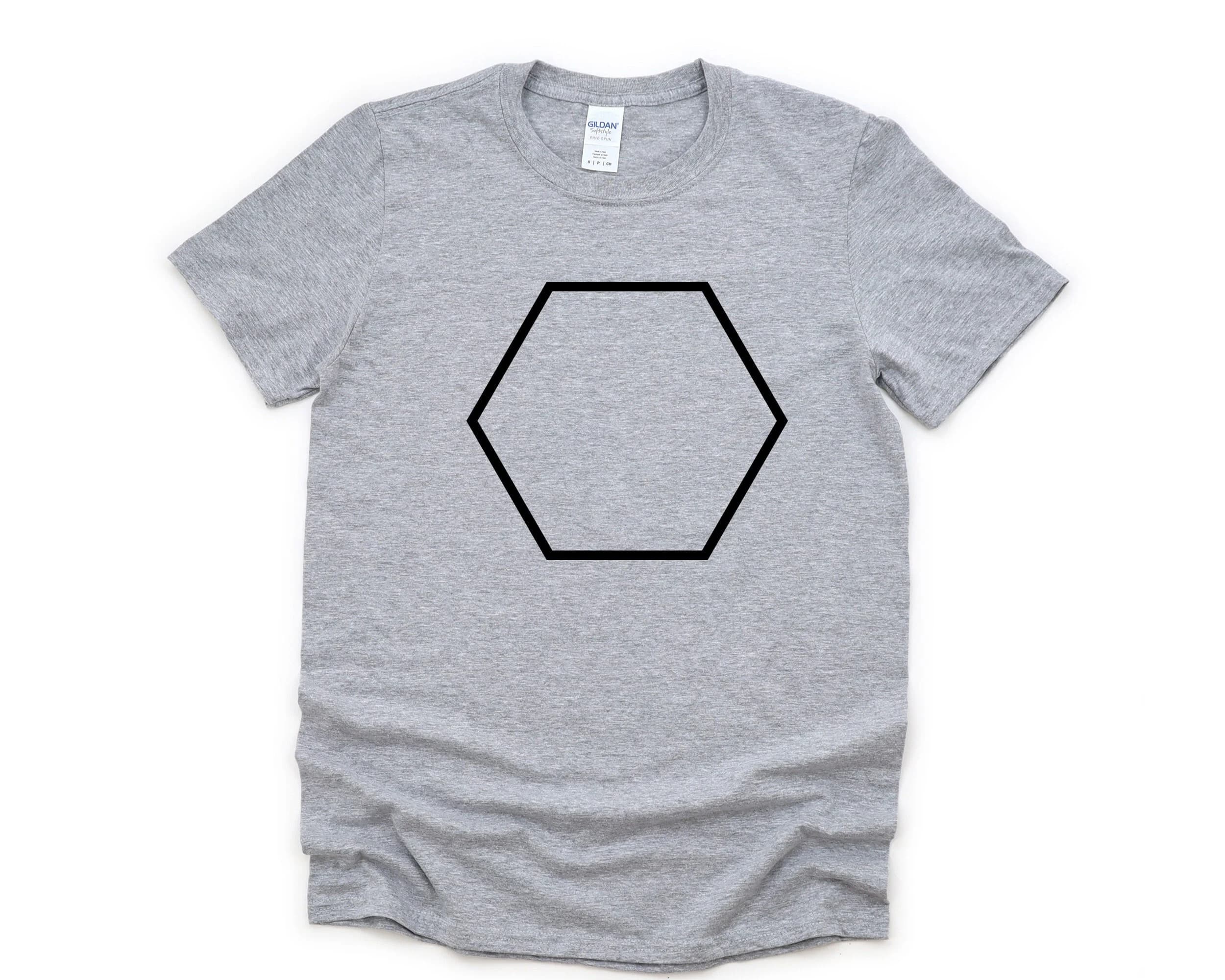 Hexagon T-Shirt 2d Shape geometry shirt Mens Womens Gifts - 4683