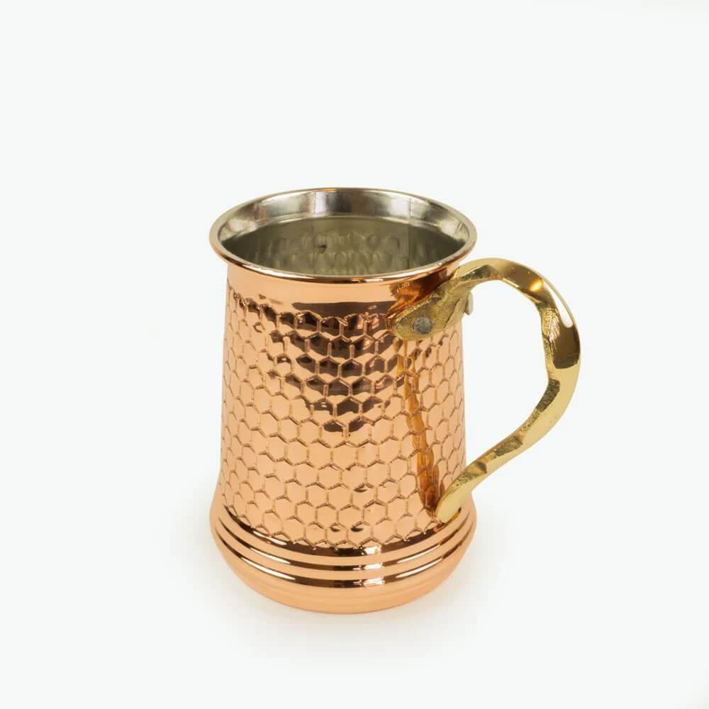 COPPER PITCHER-MUG Set / 6 Person / Handmade / Copper Beating Jug Set - image 3