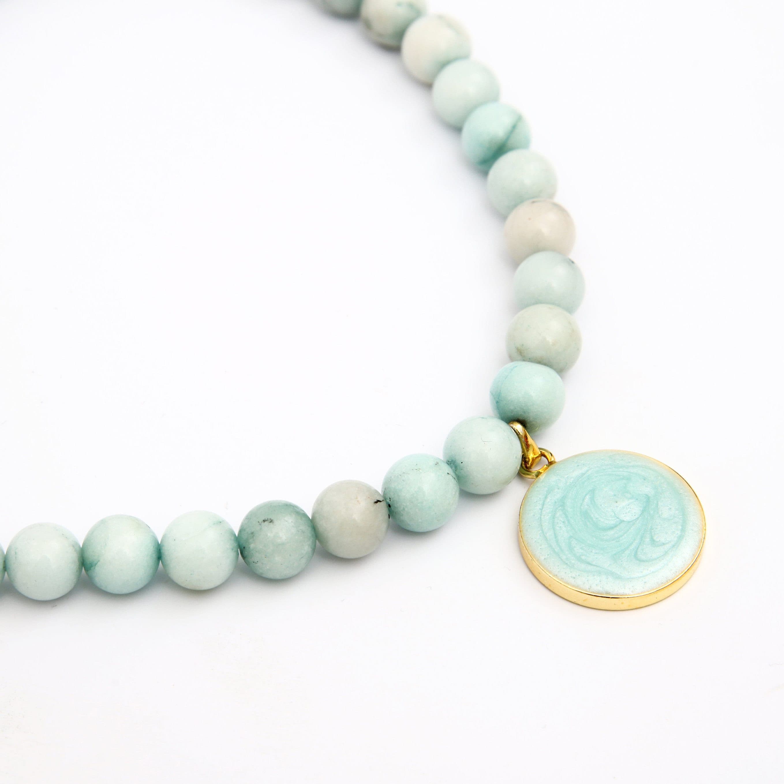 HANDMADE TURQUOISE NECKLACE with Stone Pattern