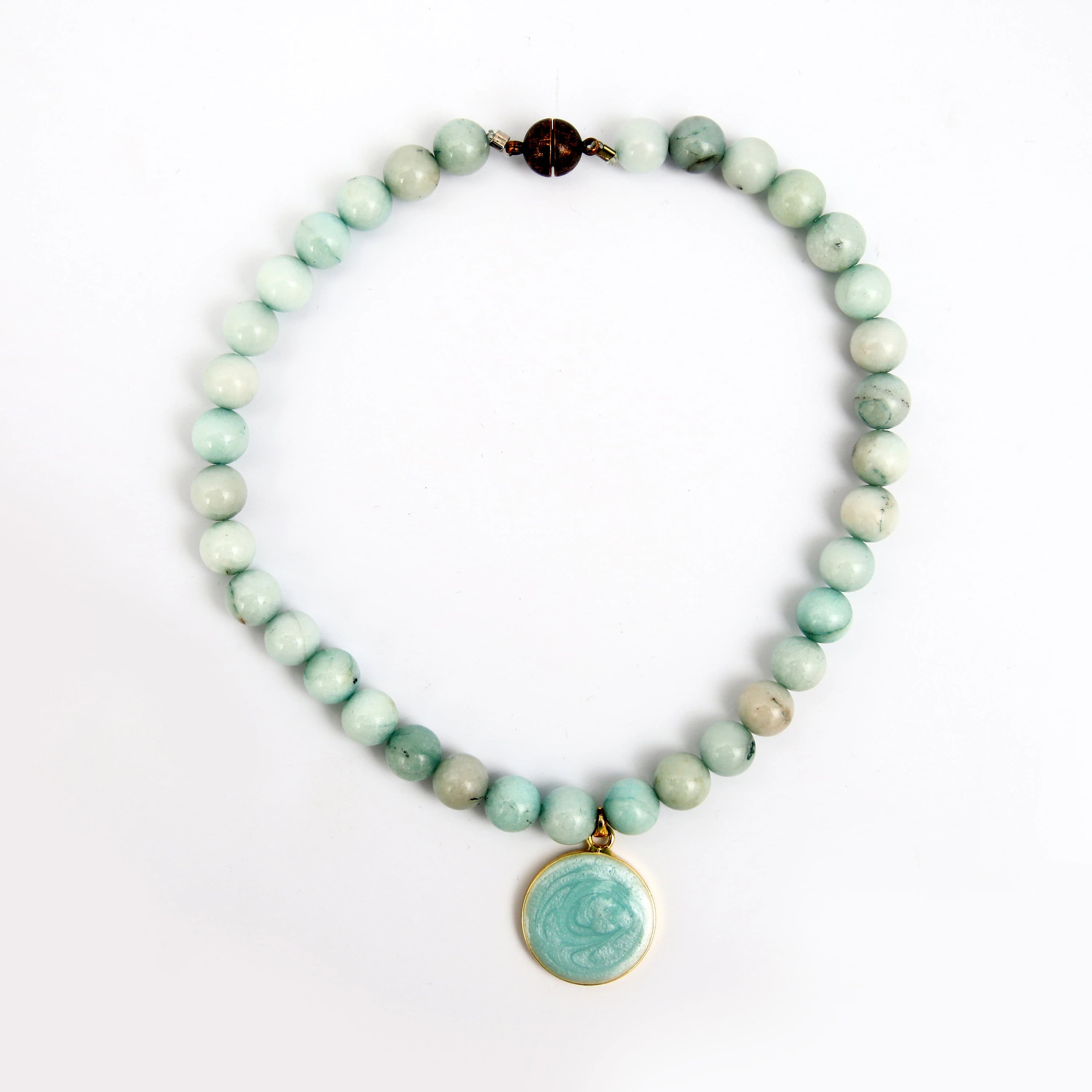 HANDMADE TURQUOISE NECKLACE with Stone Pattern - image 2