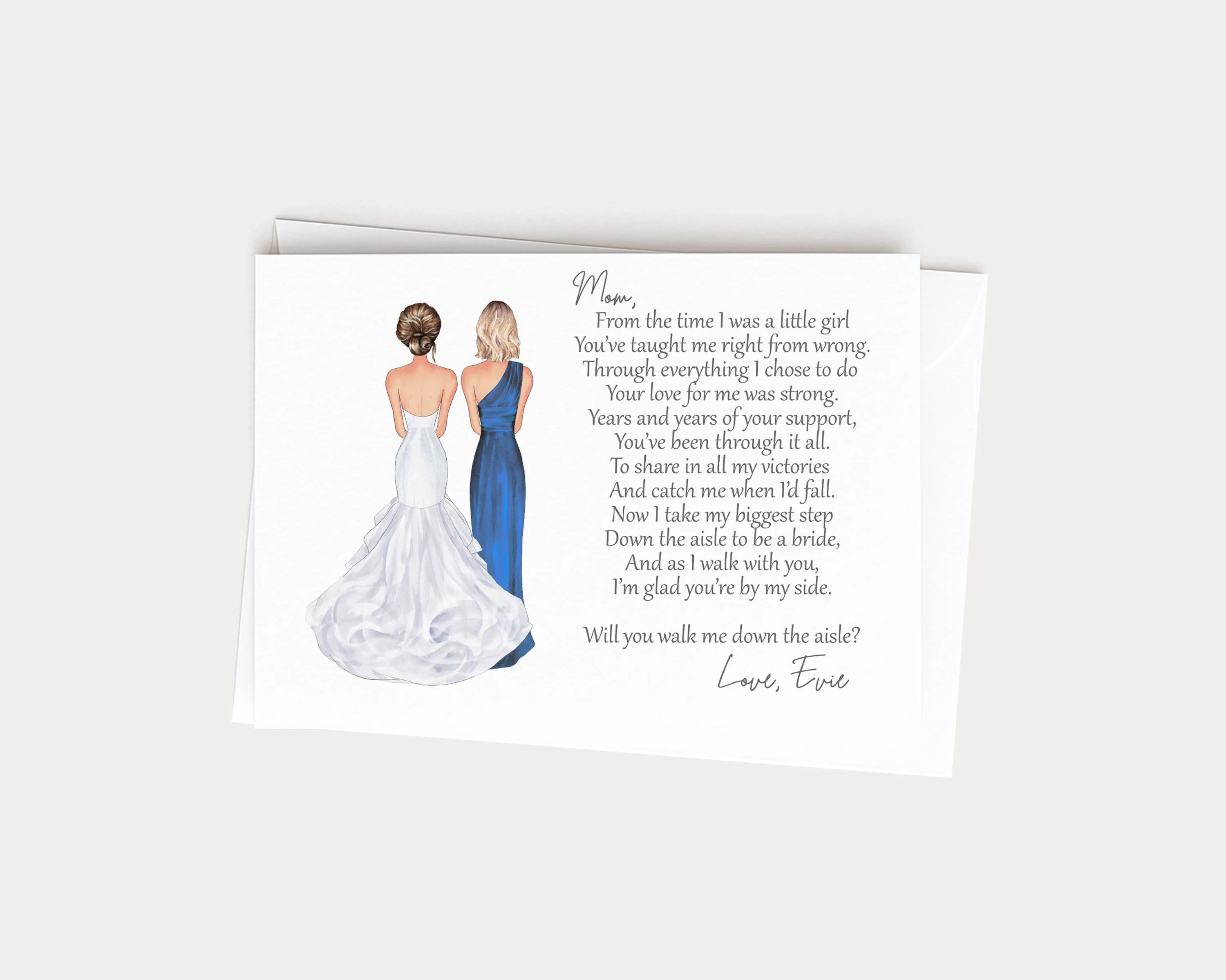 Mom Will You Walk Me Down The Aisle Proposal Greeting Card