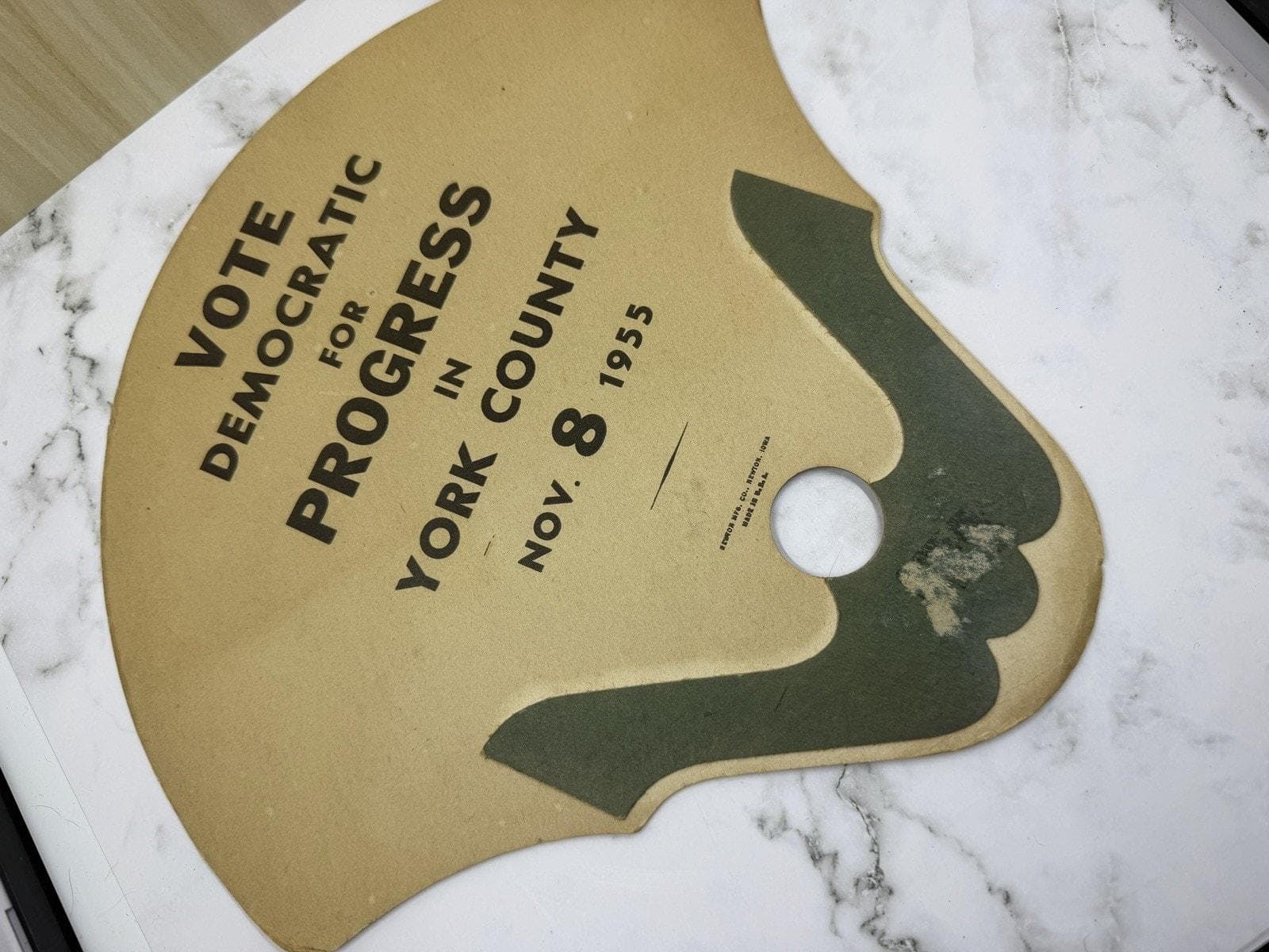 Vintage 1955 York County PA Democratic Political Campaign Hand Fan School Patrol - image 4