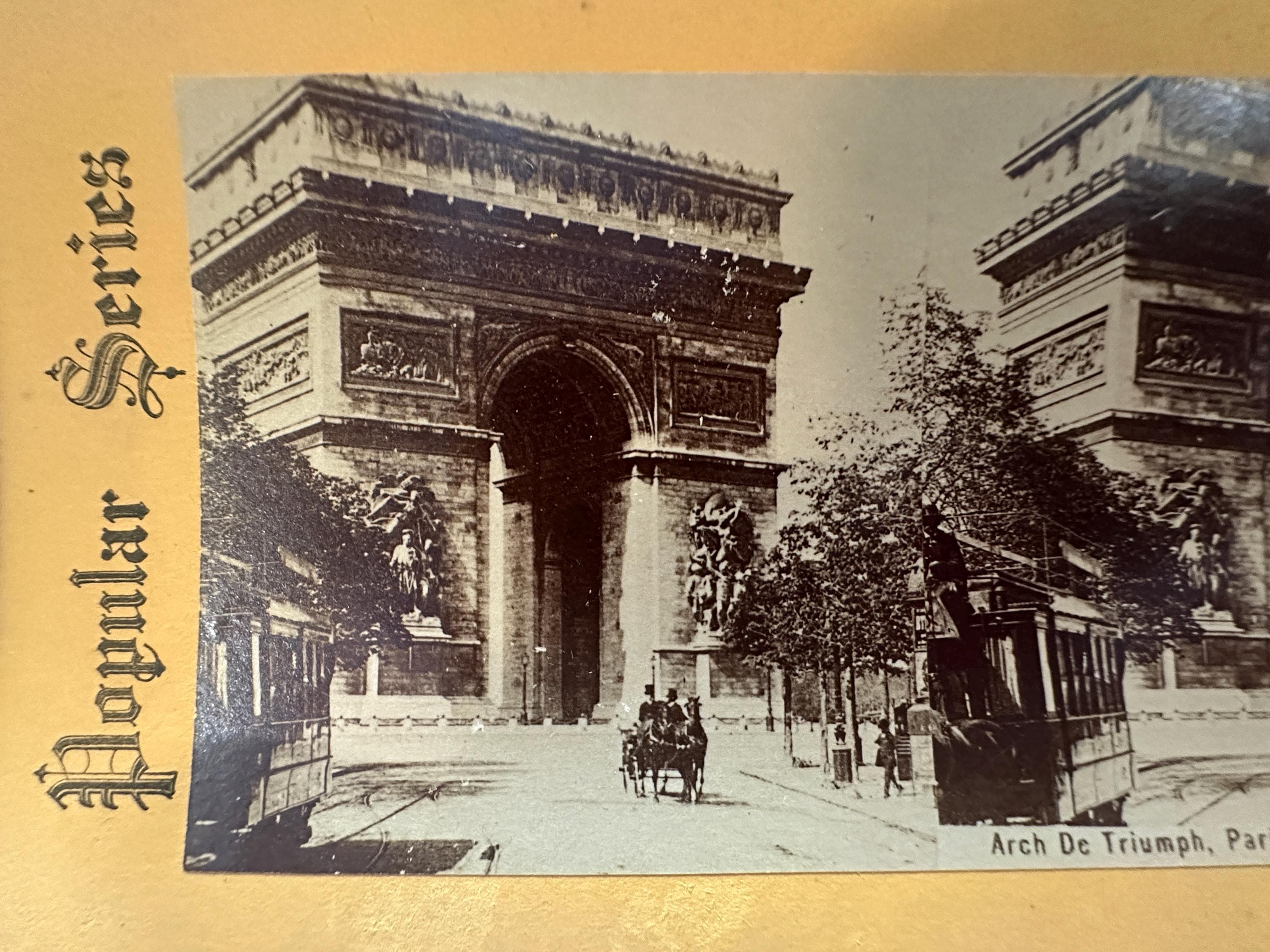 Antique Paris France Stereoview Photo: Arc de Triomphe, Popular Series Stereograph Card - image 4