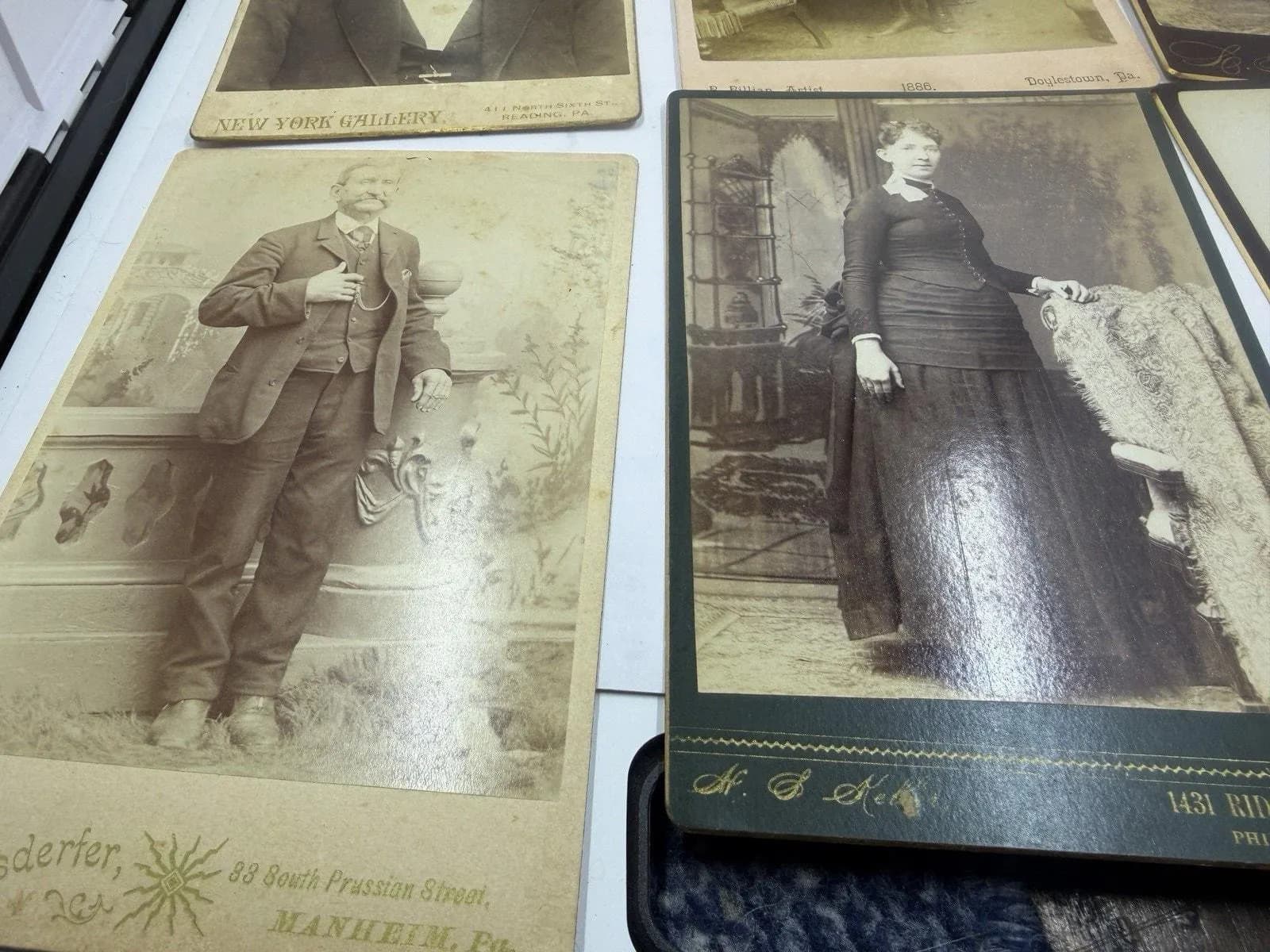 Lot of 9 Antique Cabinet Cards Vintage 1880s 1890s Victorian Photo Portrait Lot - image 3