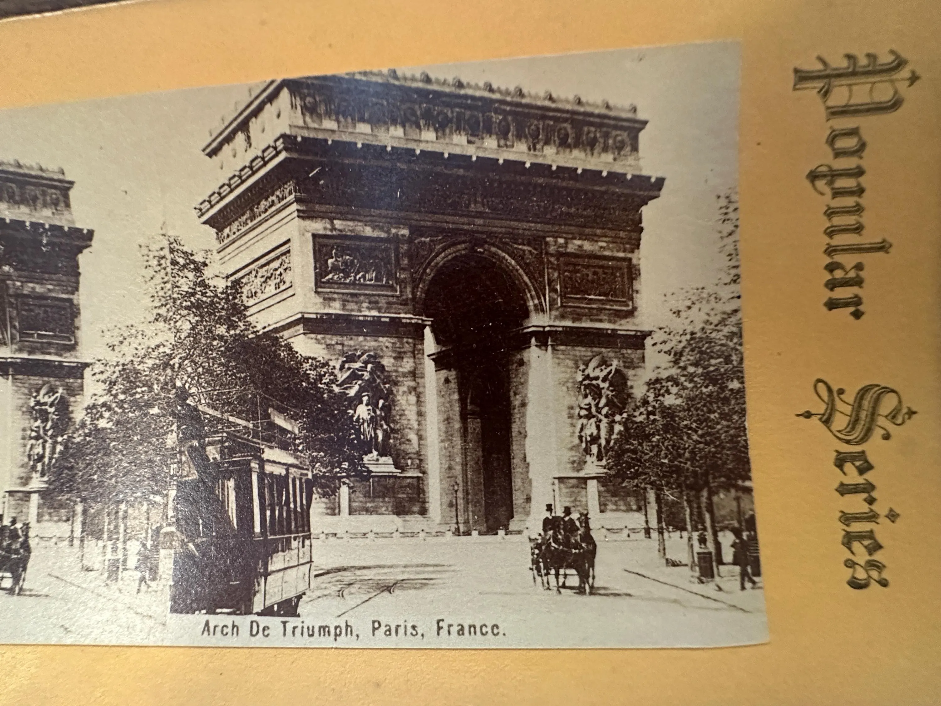 Antique Paris France Stereoview Photo: Arc de Triomphe, Popular Series Stereograph Card