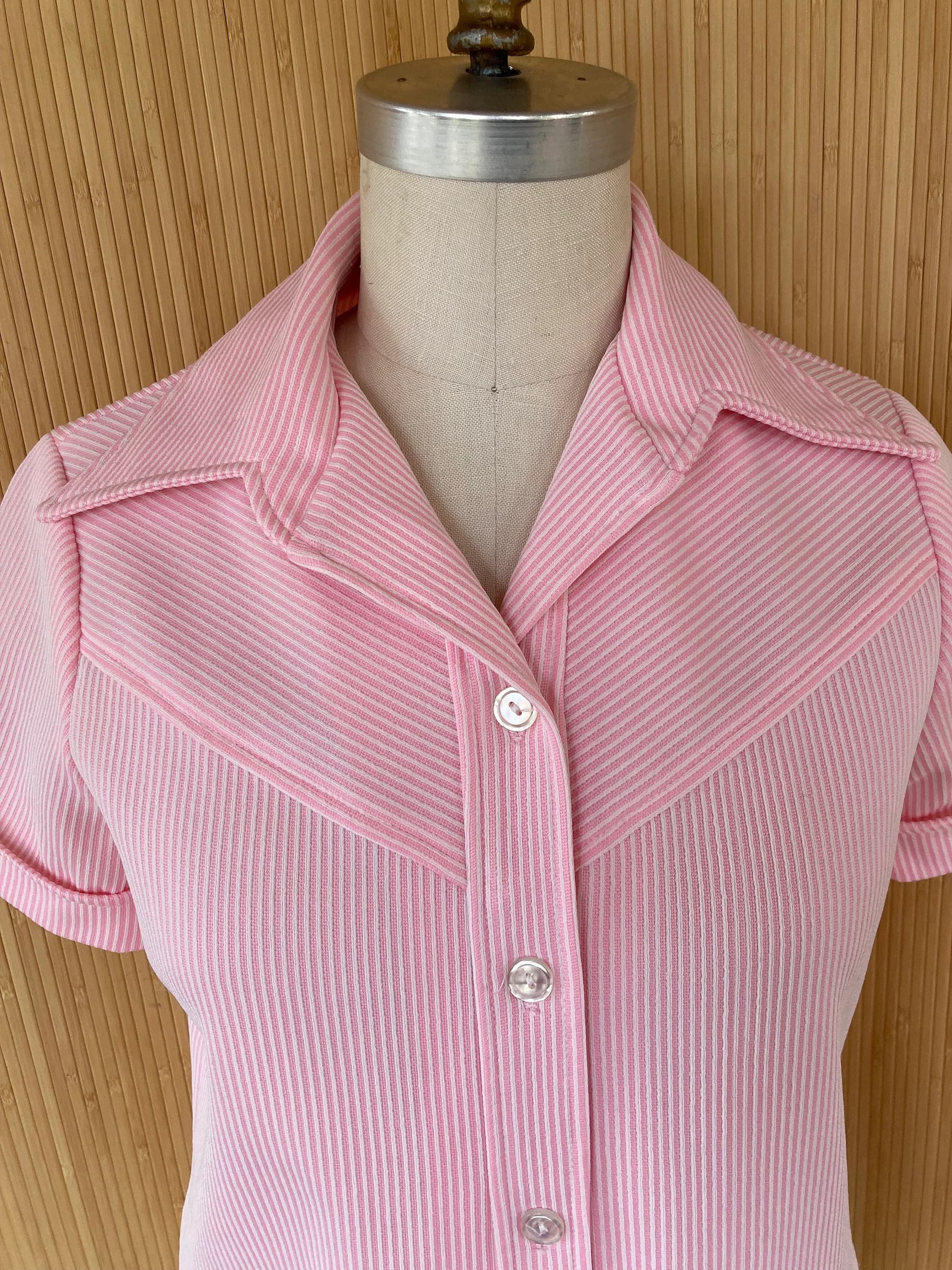 1970s JSE Pink Striped Pantsuit - image 3