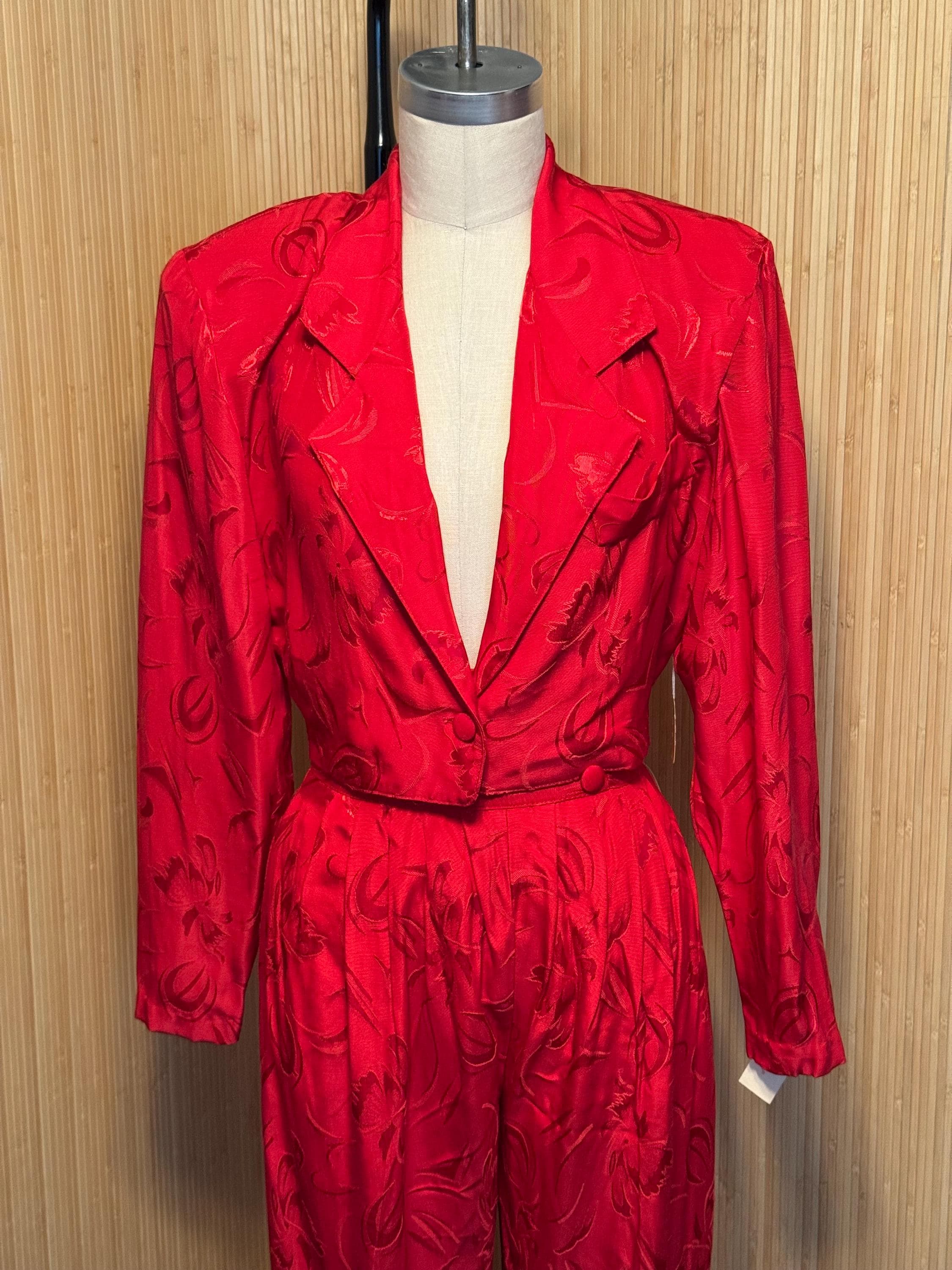 Fabulous 80s Spring Street Highwaisted Pleat Front Pants and Cropped Matching Jacket - image 3