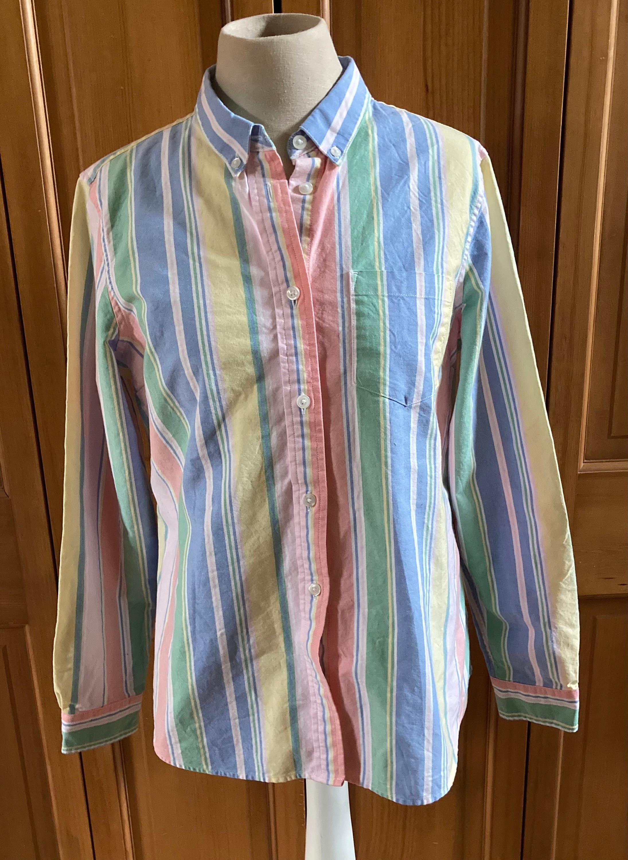 1980s Sherbet Striped LL Bean Shirt