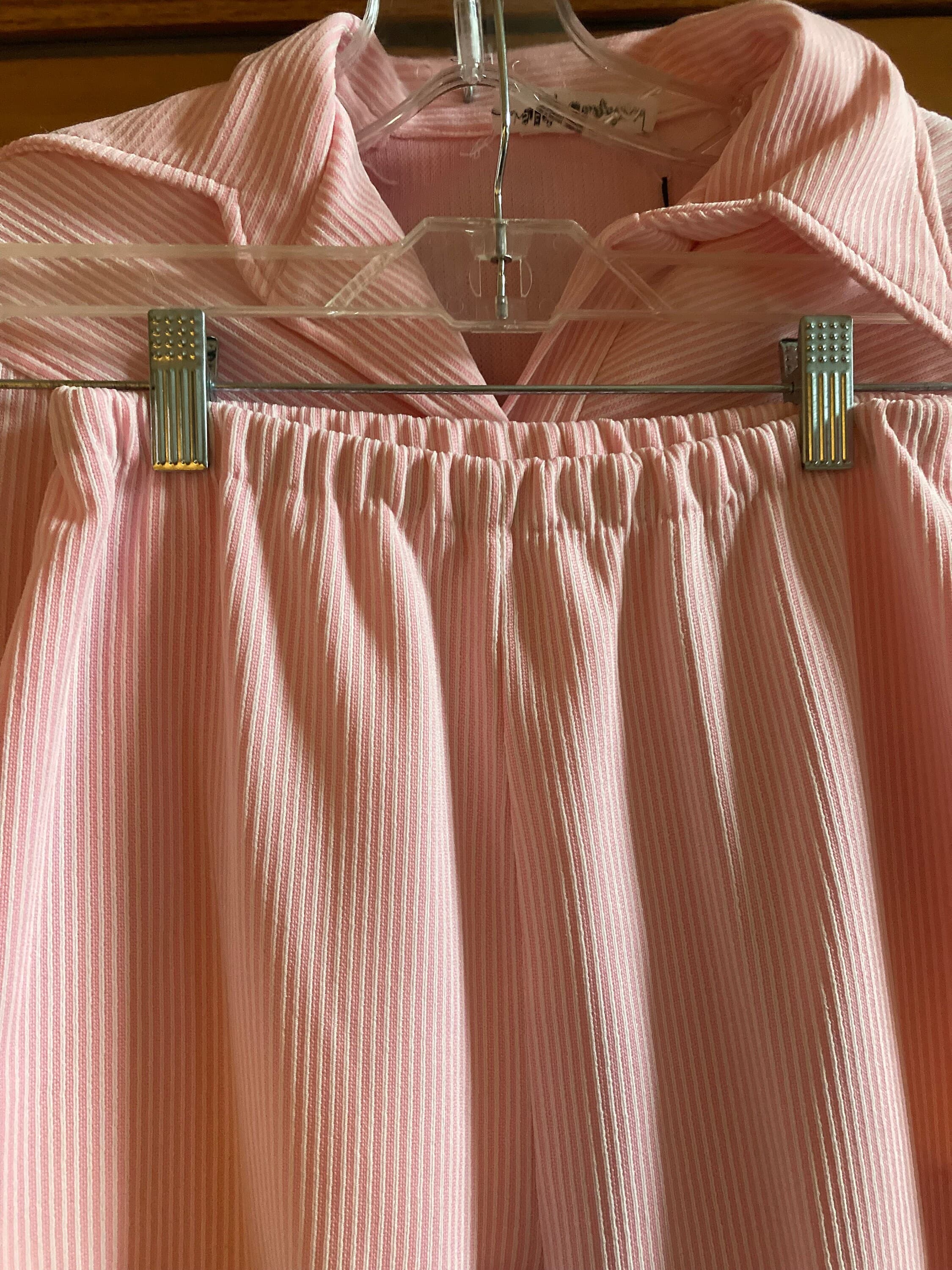 1970s JSE Pink Striped Pantsuit - image 4