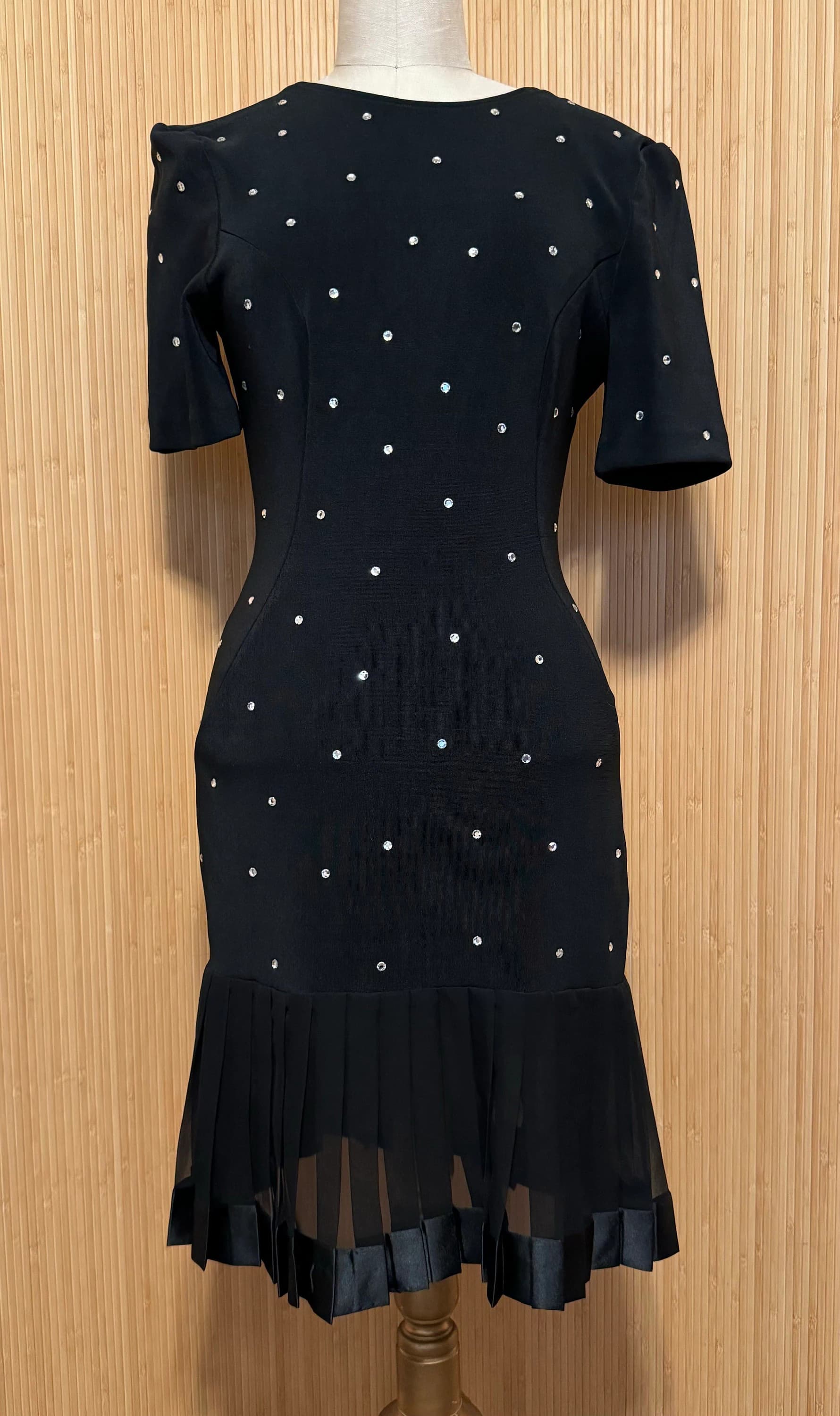 1980/1990s After Dark Scoop Back  Cocktail Dress