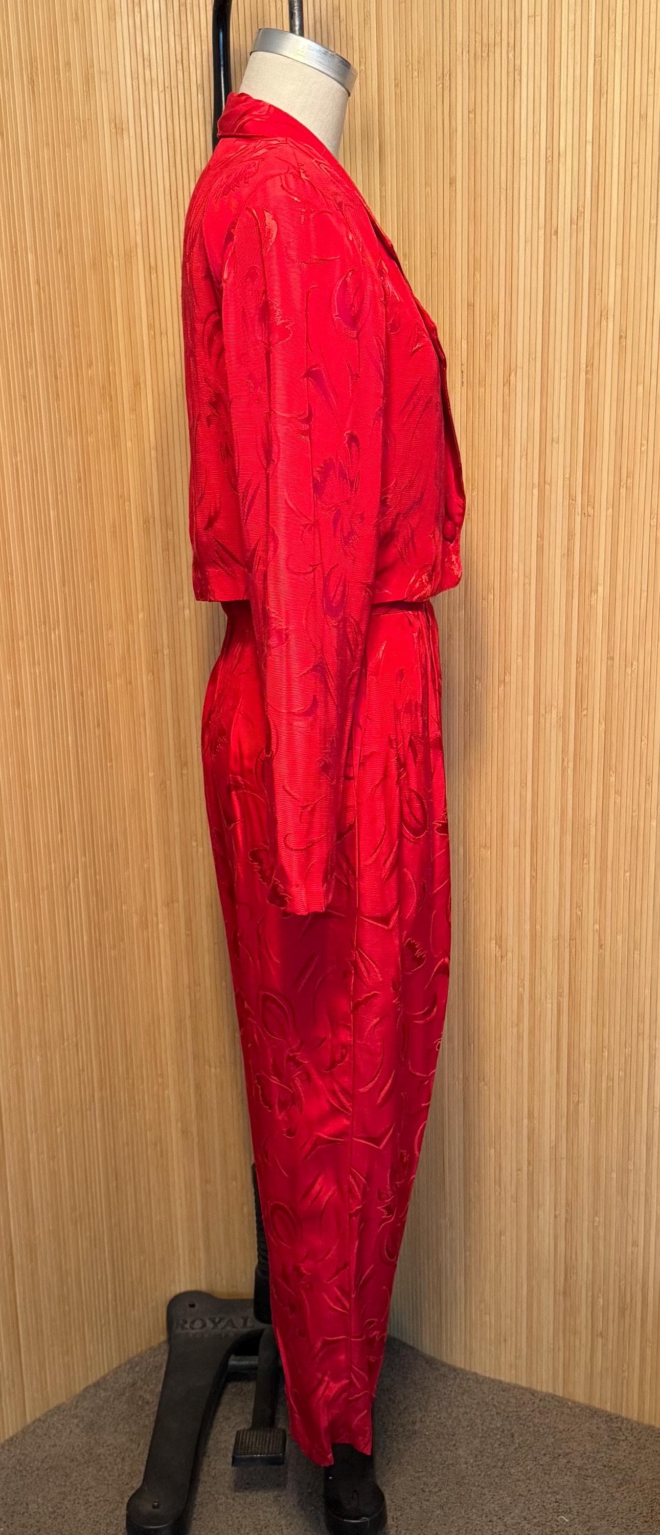Fabulous 80s Spring Street Highwaisted Pleat Front Pants and Cropped Matching Jacket - image 5