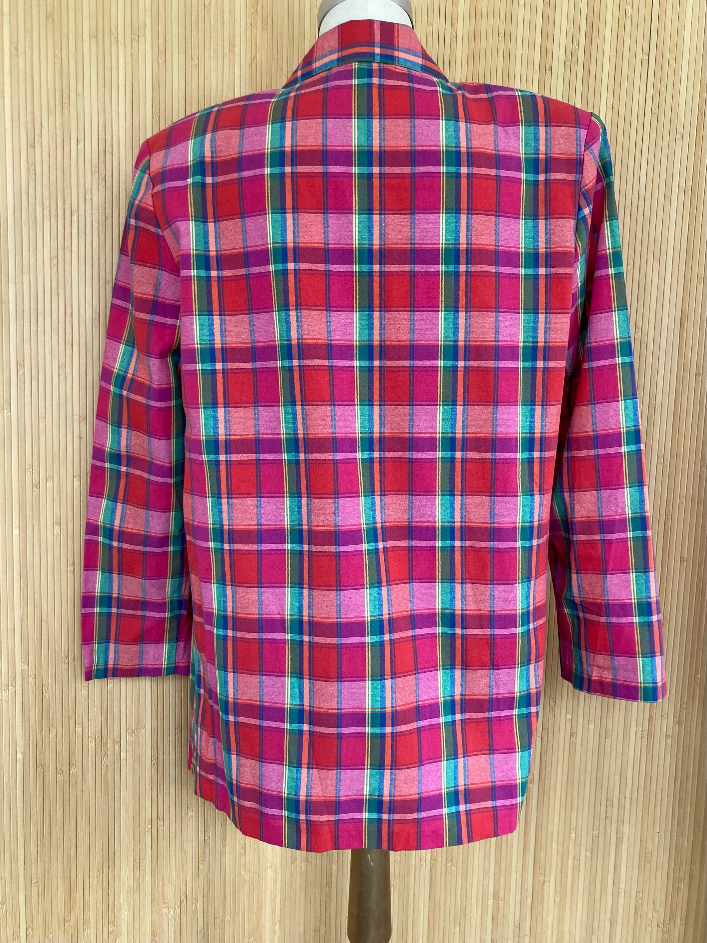Star City Clothing Company Oversized Pink Plaid Blazer - image 3