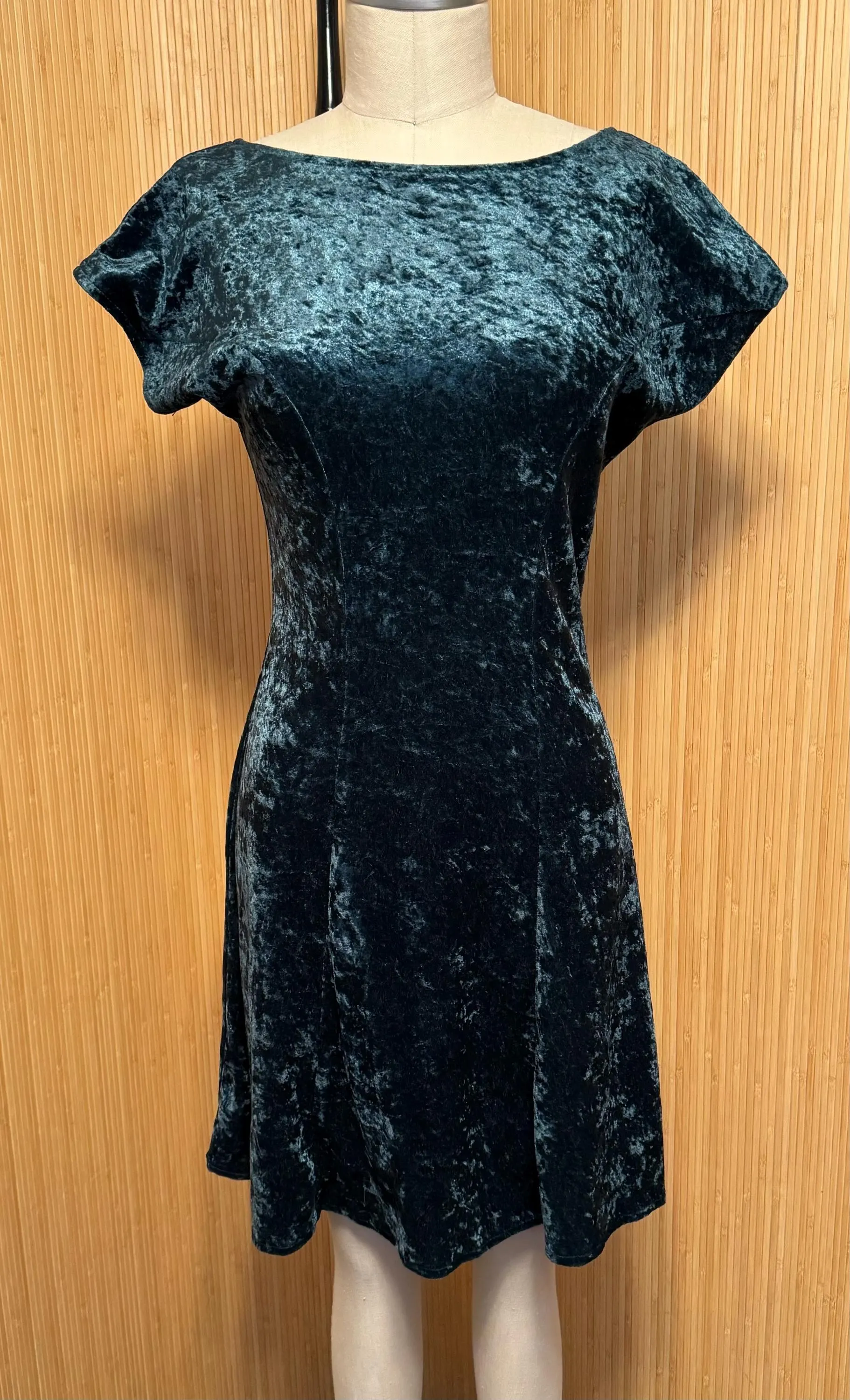 1990s Crushed Velvet Low Back Dress