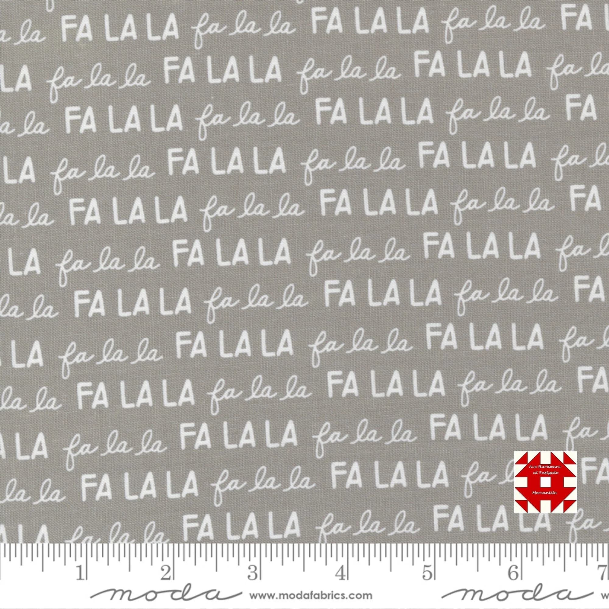 Moda Christmas Eve by Lella Boutique - Merry Text Print on Dove (Item # 5184 13) - yardage