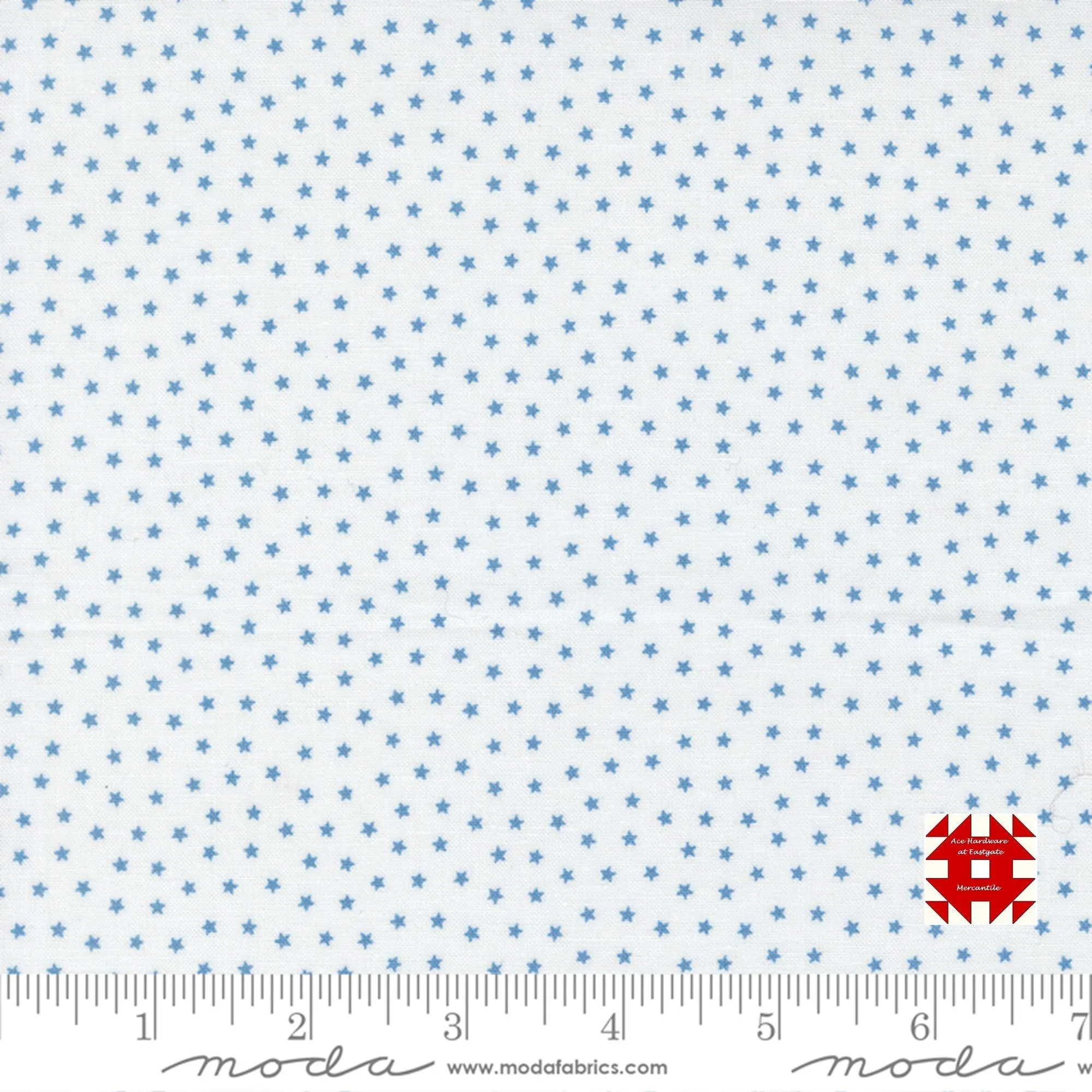 Moda Blueprint by Camille Roskelley - Blue Starlight Blender Print on White (Item #55337 11) - yardage
