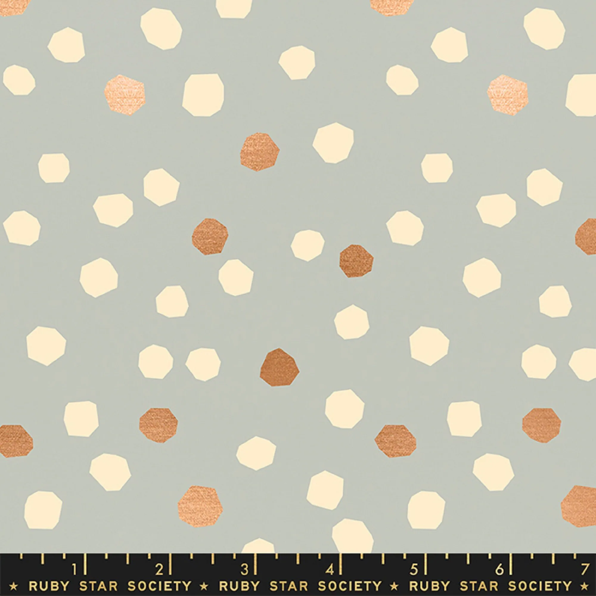 Ruby Star Society First Light - Chunky Dots Print in Pewter with Metallic (Item # RS5048 17M) - yardage