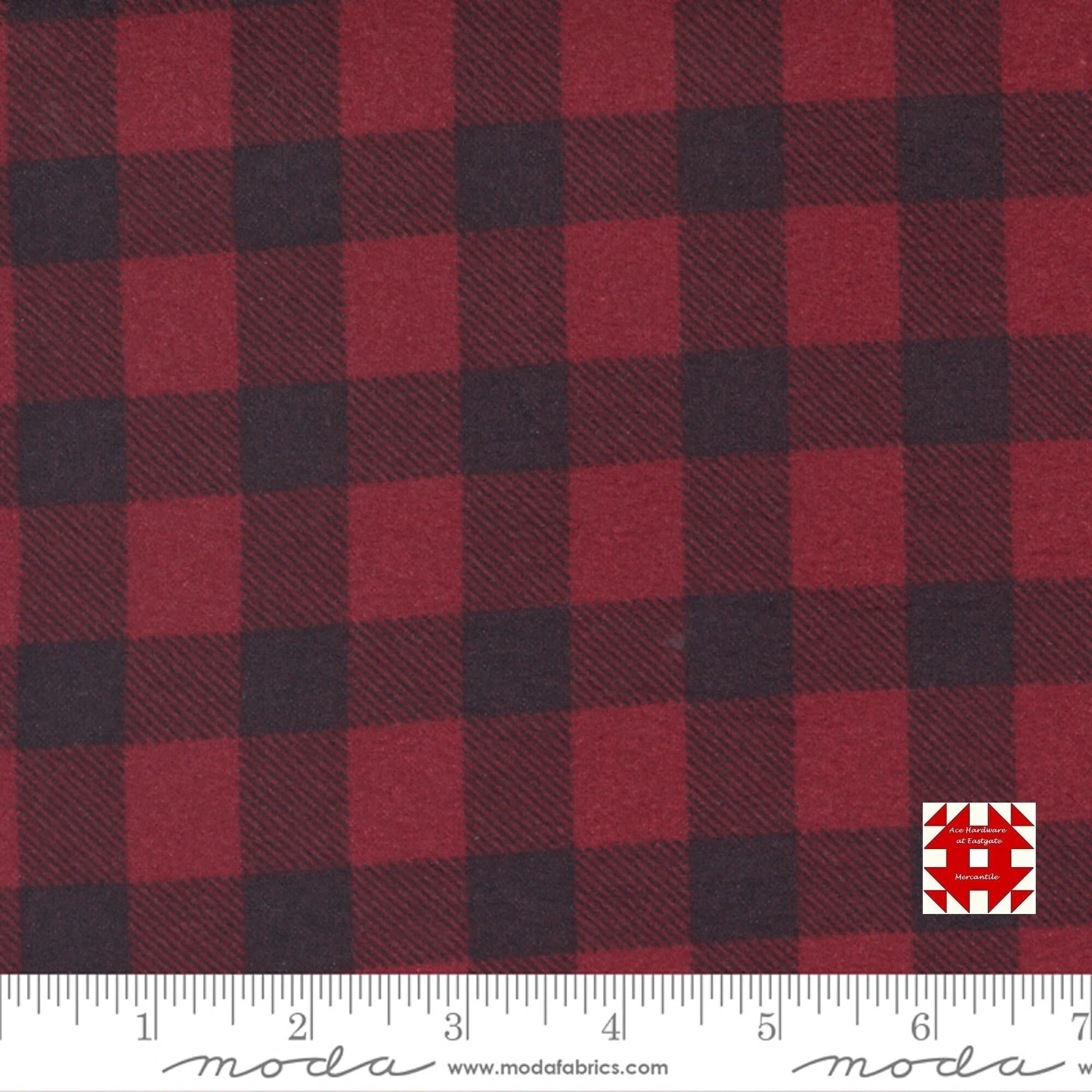Moda Yuletide Gatherings Flannels by Primitive Gatherings - Buffalo Check in Berry # 49144 11F