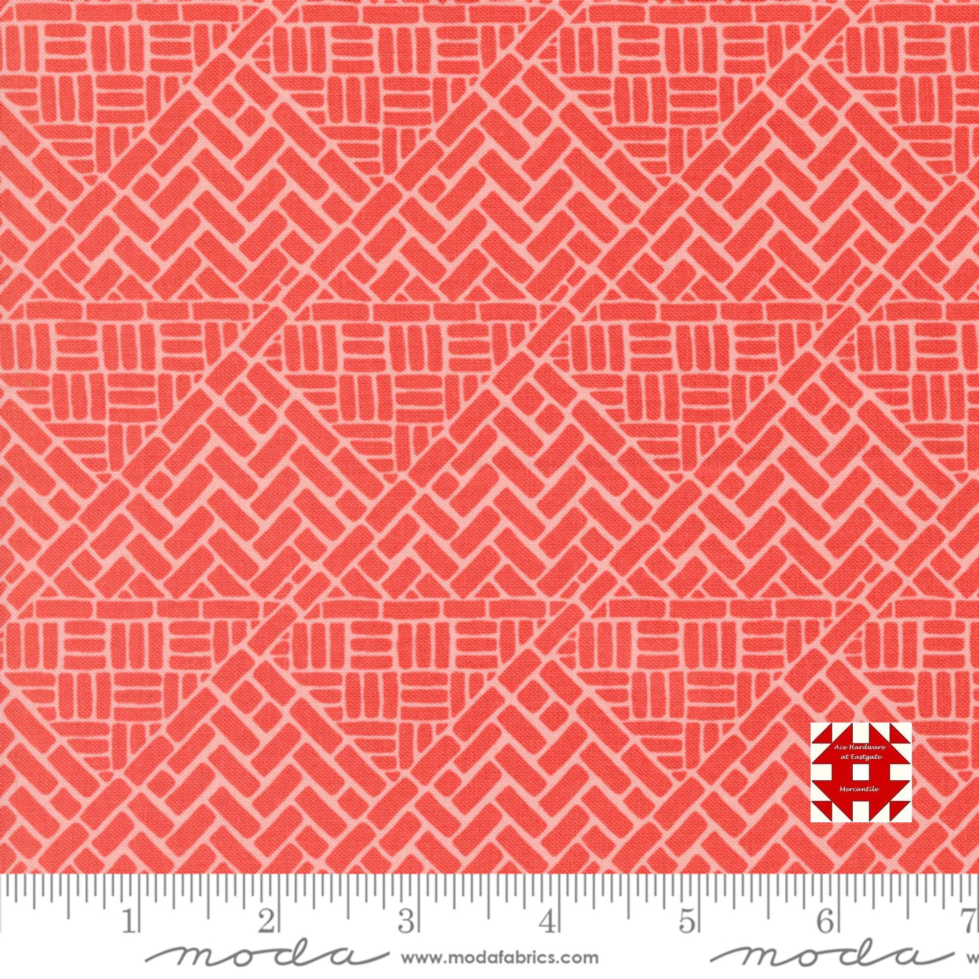 Moda Tango by Kate Spain - Mosaic Print on Tangerine (Item #27338 12) - yardage