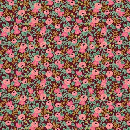 Garden Party- Rosa - Burgundy Metallic Fabric- RP305-BU5M- Cotton-Rifle Paper Co-Cotton and Steel/RJR- Sold by the 1/2 yard or the yard - image 5
