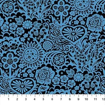 Yesterday, Big Heaven, in Blue Jeans, AMT157-62L, Northcott Fabrics, Anna Maria Textiles, sold by the yard