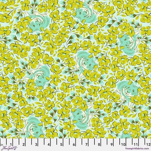 Besties, Chubby Cheeks, in Clover, by Tula Pink, for FreeSpirit Fabrics, sold by the 1/2 yard or the yard