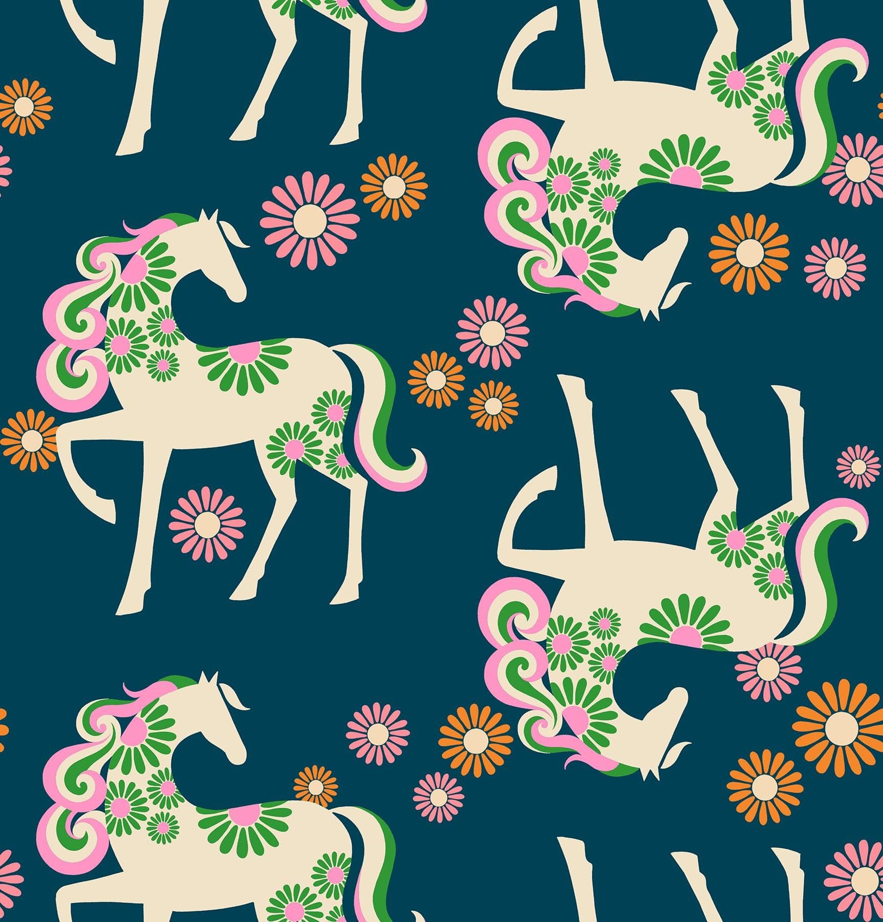 Carousel, Fancy Horses, CANVAS, in Light Galaxy, RS00101 21L, By Melody Miller, Ruby Star Society, sold by the yard