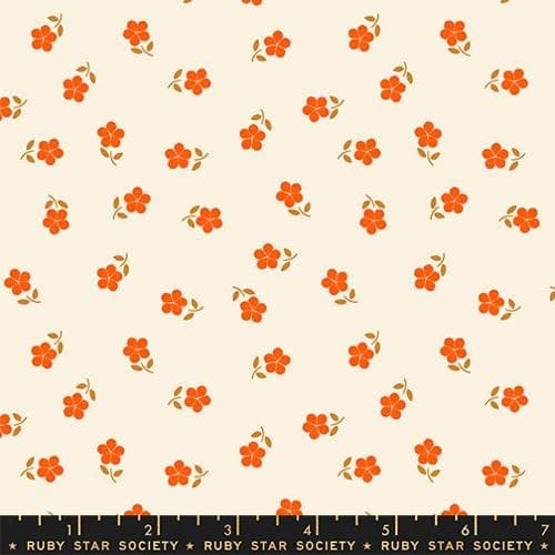 Sugar Maple, Petal, in Goldfish RS4096 12 Ruby Star, by Alexia Abegg, sold by the 1/2 yard or the yard