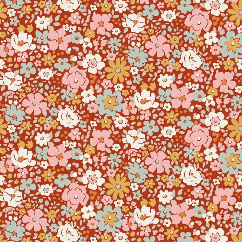 Village Life 100685-Esther-Rust , by Tilda Fabrics, sold by the yard