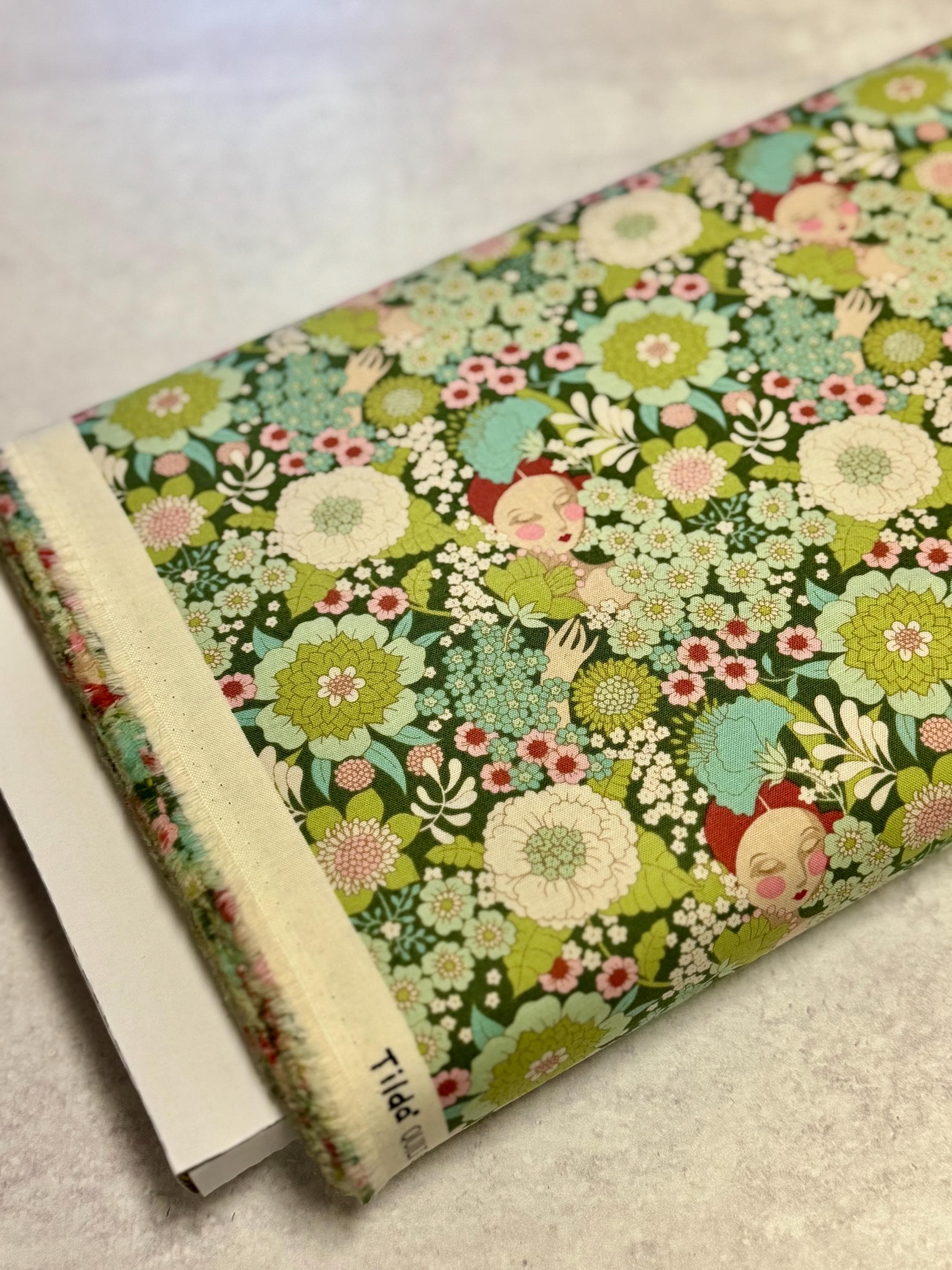 Wallflower, in Green, By  Tone Finnanger, Tilda Fabric's, sold by the yard - image 3