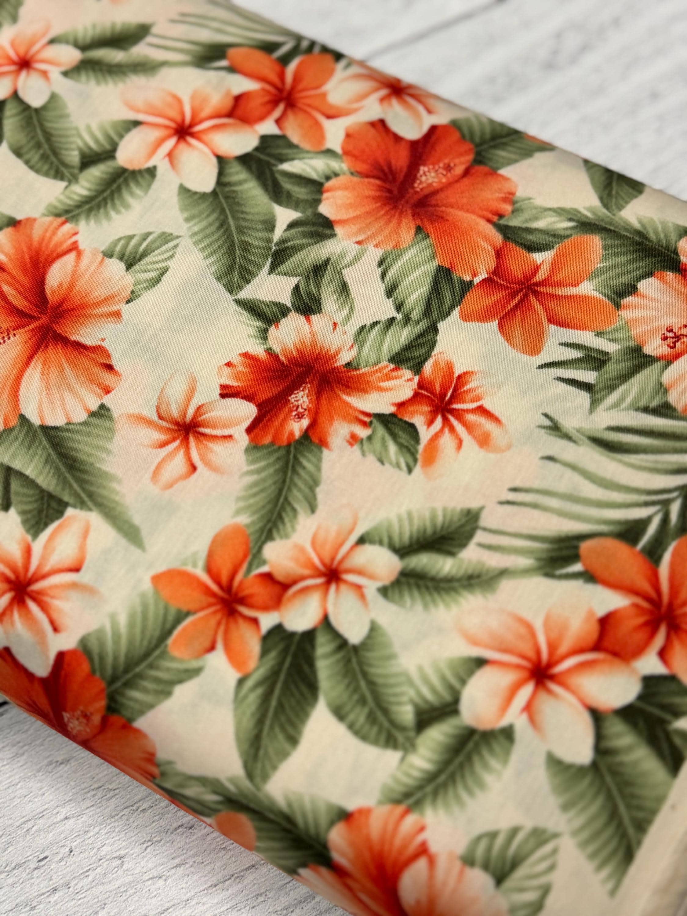Orimono imports, Sevenberry, S-4236-1-5 Hawaiian, Tropical Floral, sold by the yard - image 3