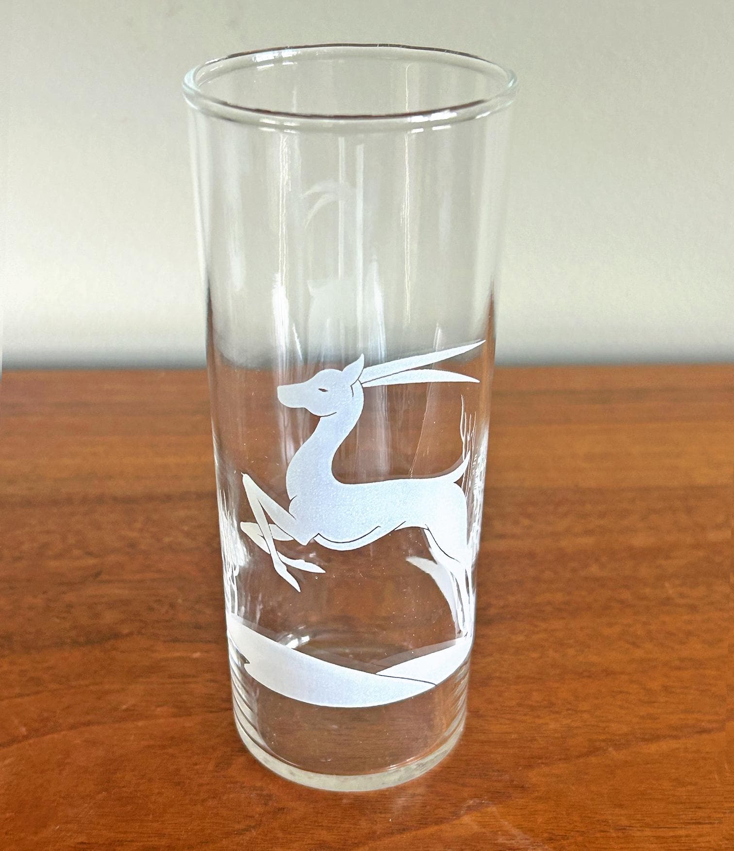 Vintage Mid Century Modern Dog and Gazelle 12 oz Highball Glass Tumblers - Set of 4 - image 3